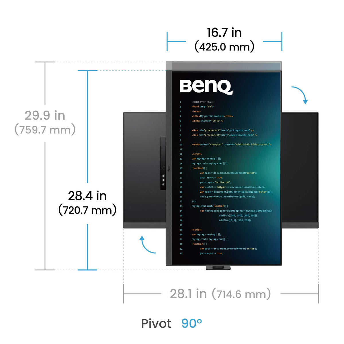 BenQ - RD320UA 31.5" IPS LED 4K Programming Monitor with MoonHalo Backlight and Flexible Arm (HDMI/DP/USB-C 90W) - Black