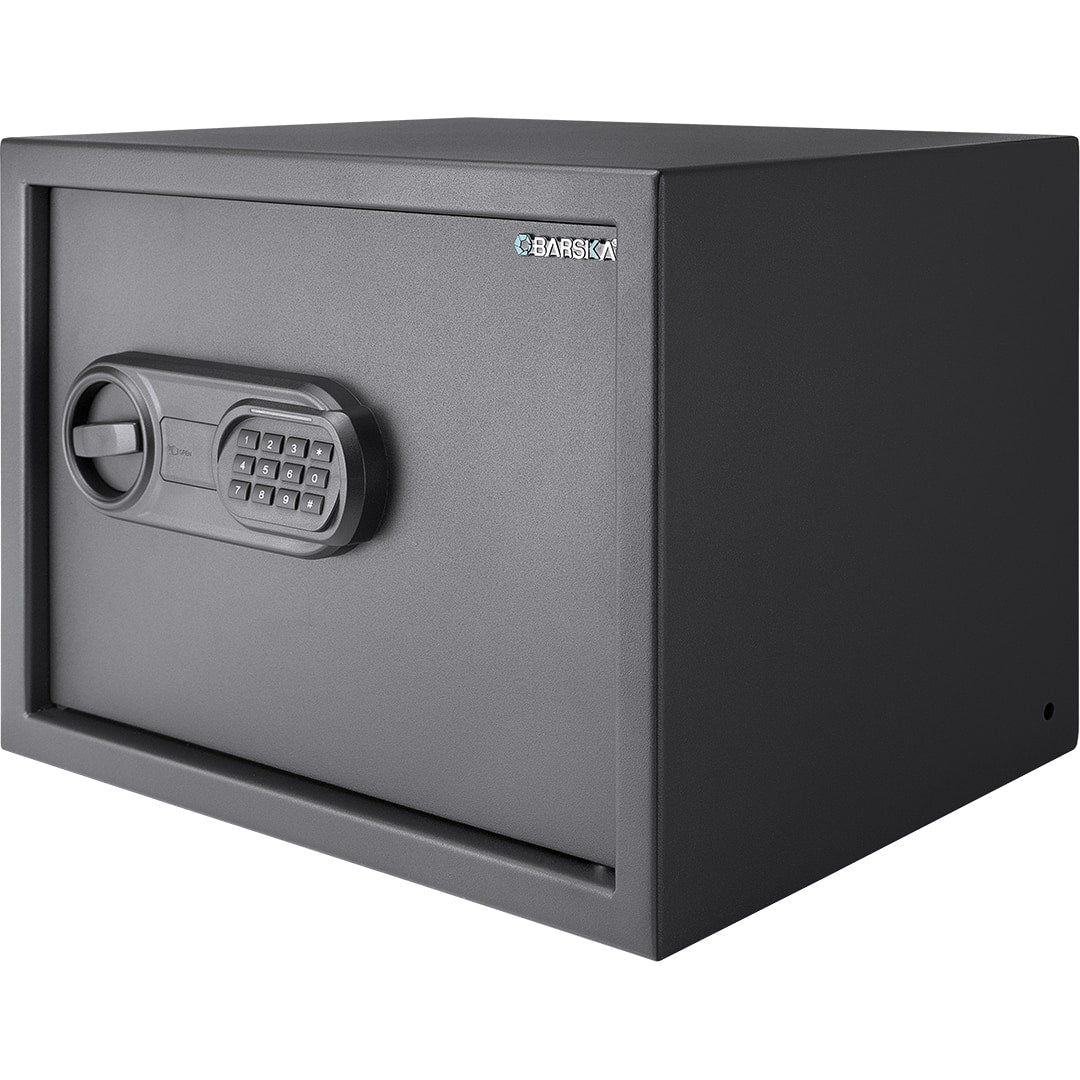 Barska - 0.8 Cu. Ft Digital Keypad Safe-LED Interior Light, Extra-Wide for Laptops, Silent Mode, Steel Security Safe - Black