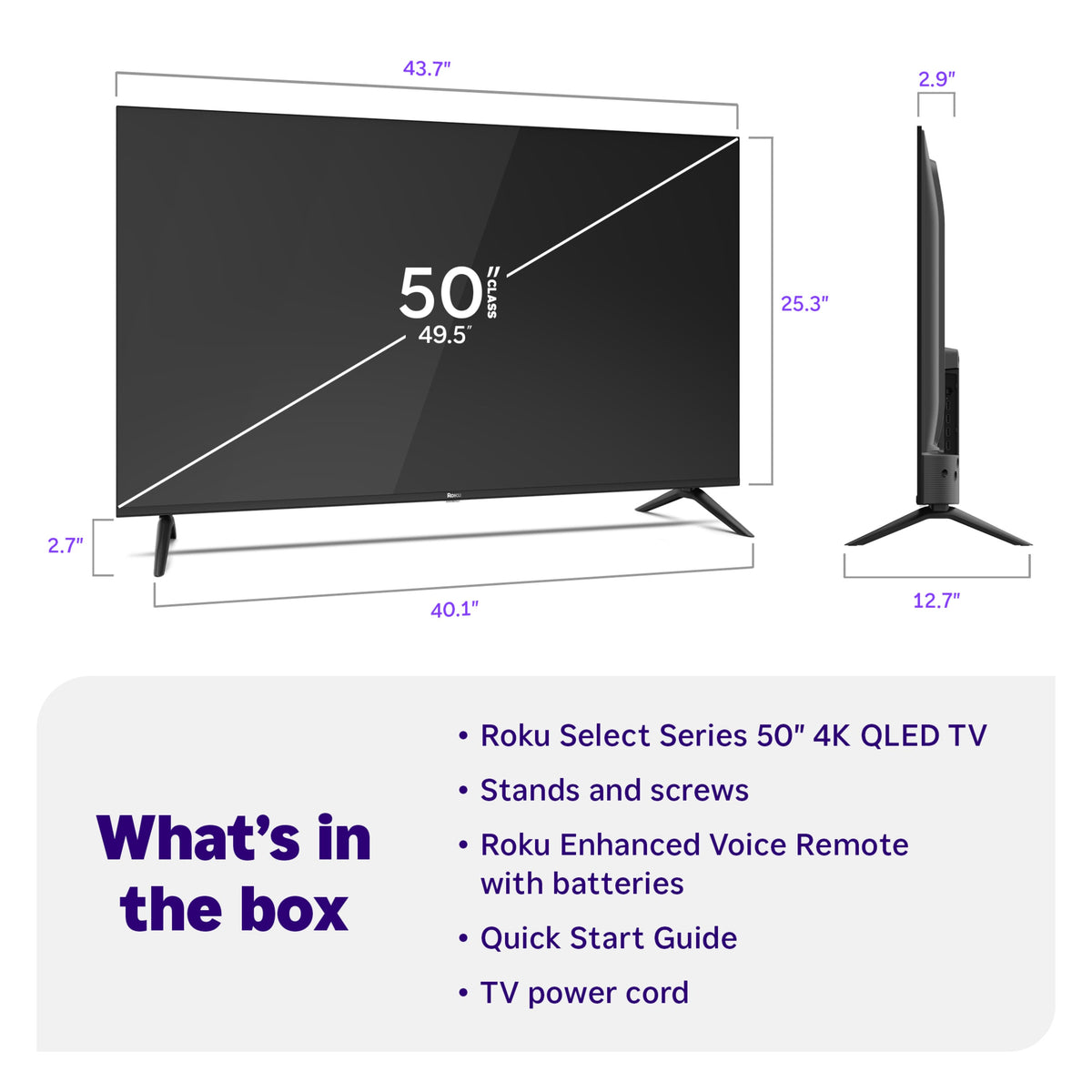 Roku - 50" Class Select Series 4K QLED Smart RokuTV (2026)