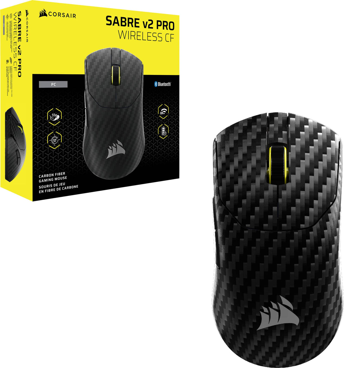 CORSAIR - SABRE v2 PRO Wireless FPS CF Gaming Mouse - Wireless - Black