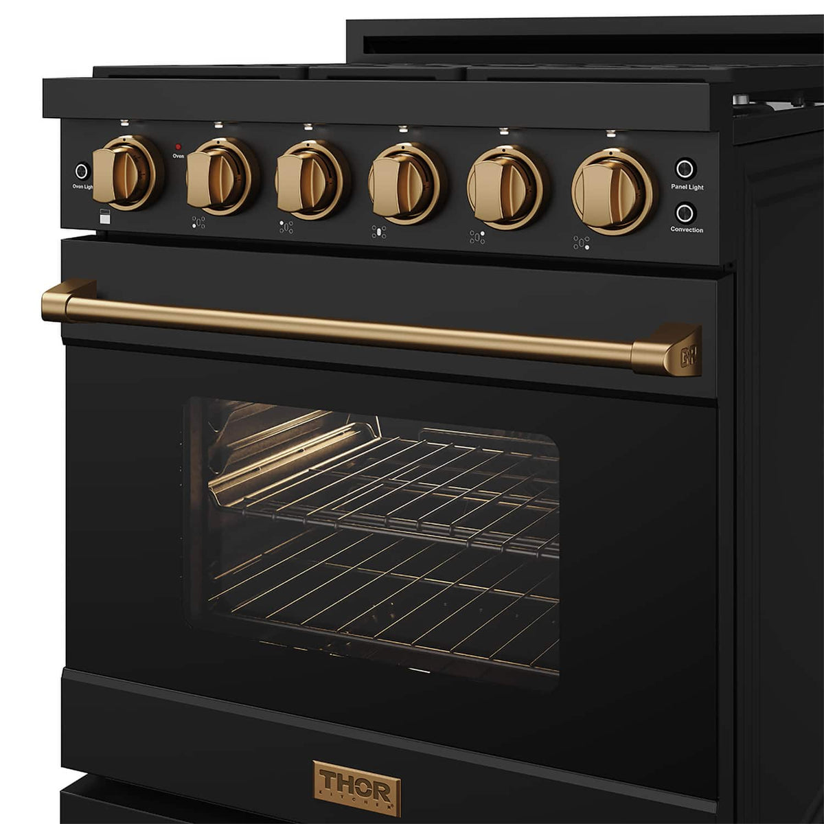 Gordon Ramsay Series by Thor Kitchen 4.55 Cu. Ft Freestanding Liquid Propane Gas Range with Bronze Hardware - Black