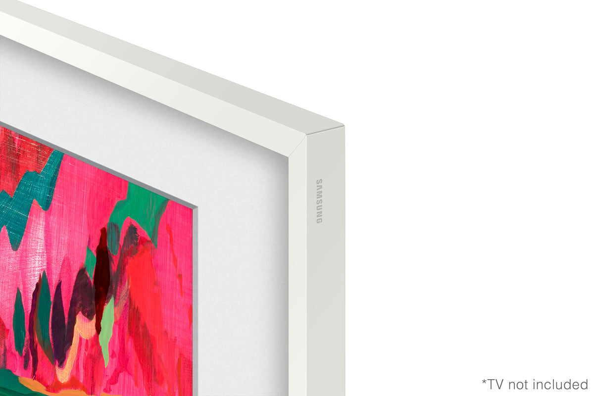 Samsung - 85" The Frame Customizable Bezel - Modern - White