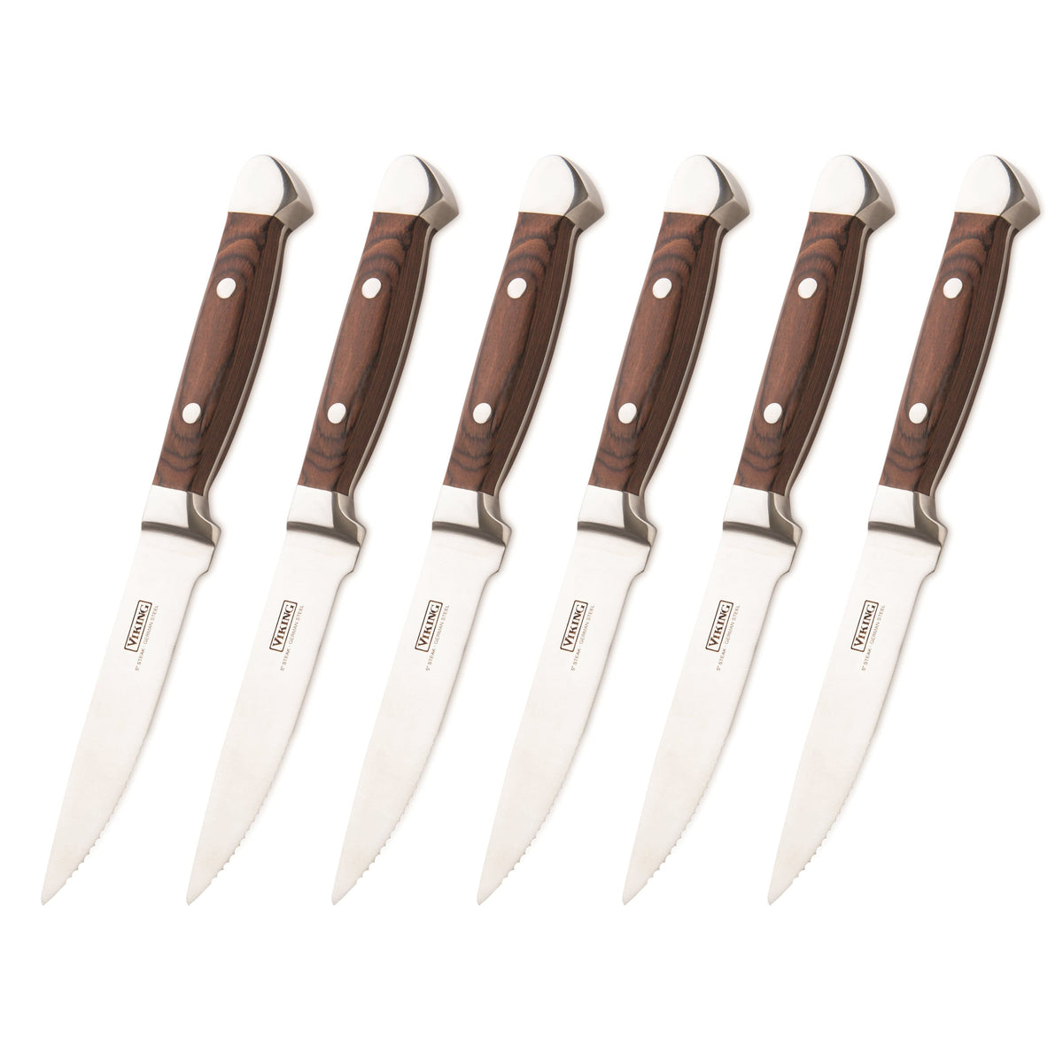 Viking - Pakkawood 6 Pc Steak Knife Set, with Box - Red