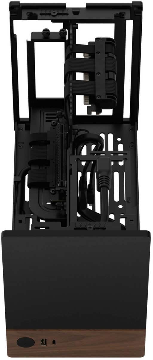 Fractal Design - Terra Graphite with PCIe 4.0 Riser Mini-ITX Small Form Factor PC Case - Black