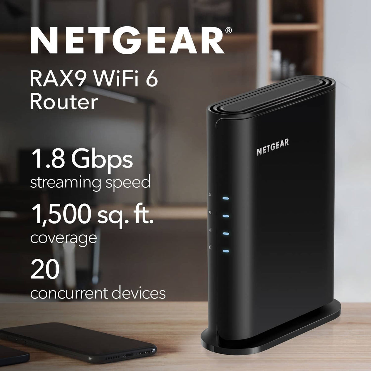 NETGEAR - Nighthawk AX1800 Dual-Band Wi-Fi Router - Black