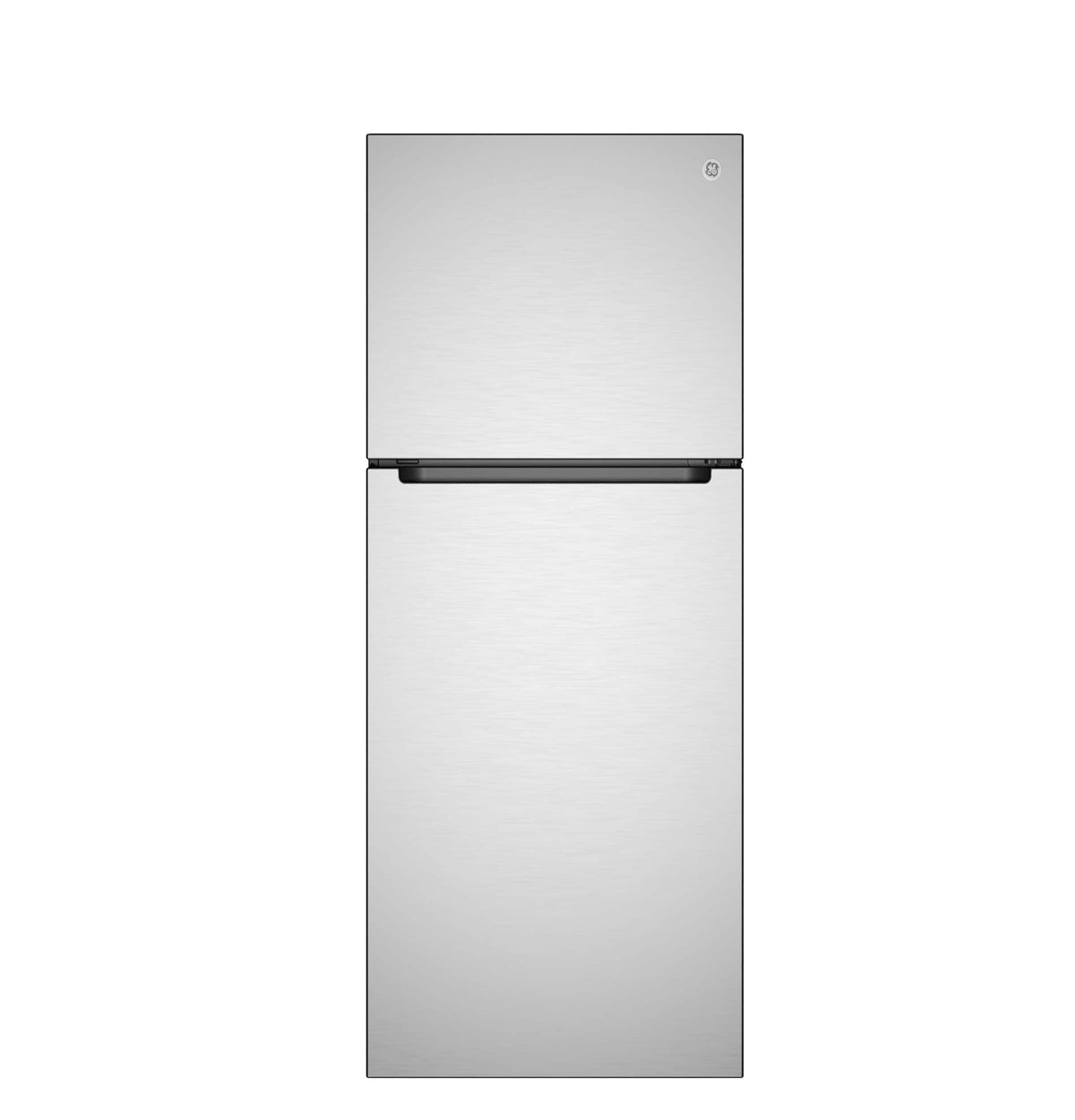 GE - 24 in. Wide 11.9 Cu. Ft. Energy Star Top-Freezer Refrigerator - Stainless Steel