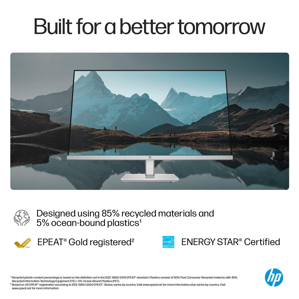 HP - 23.8" IPS LED FHD 100Hz Monitor with Adjustable Height (HDMI, VGA) - Silver & Black