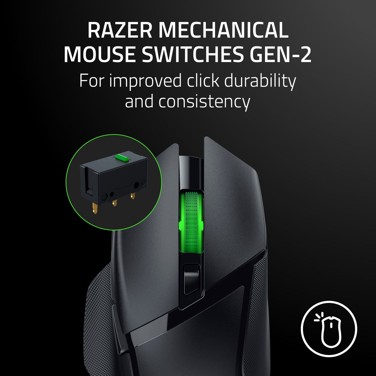 Razer - Basilisk V3 X HyperSpeed Optical Gaming Mouse with 9 Customizable Controls - Wireless - Black