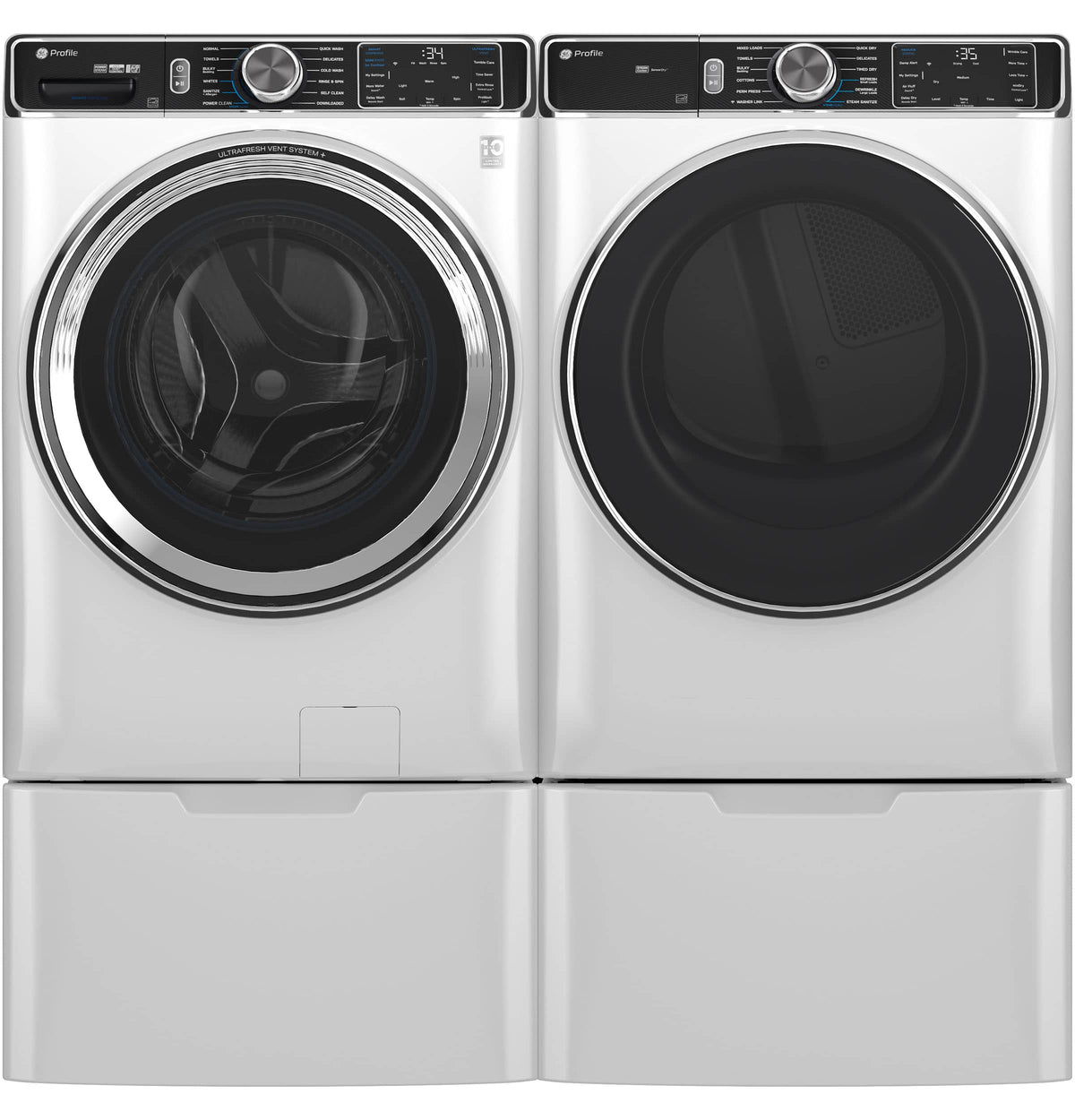 GE - 16” Laundry Pedestal with Storage Drawer for Select Washers and Dryers - White