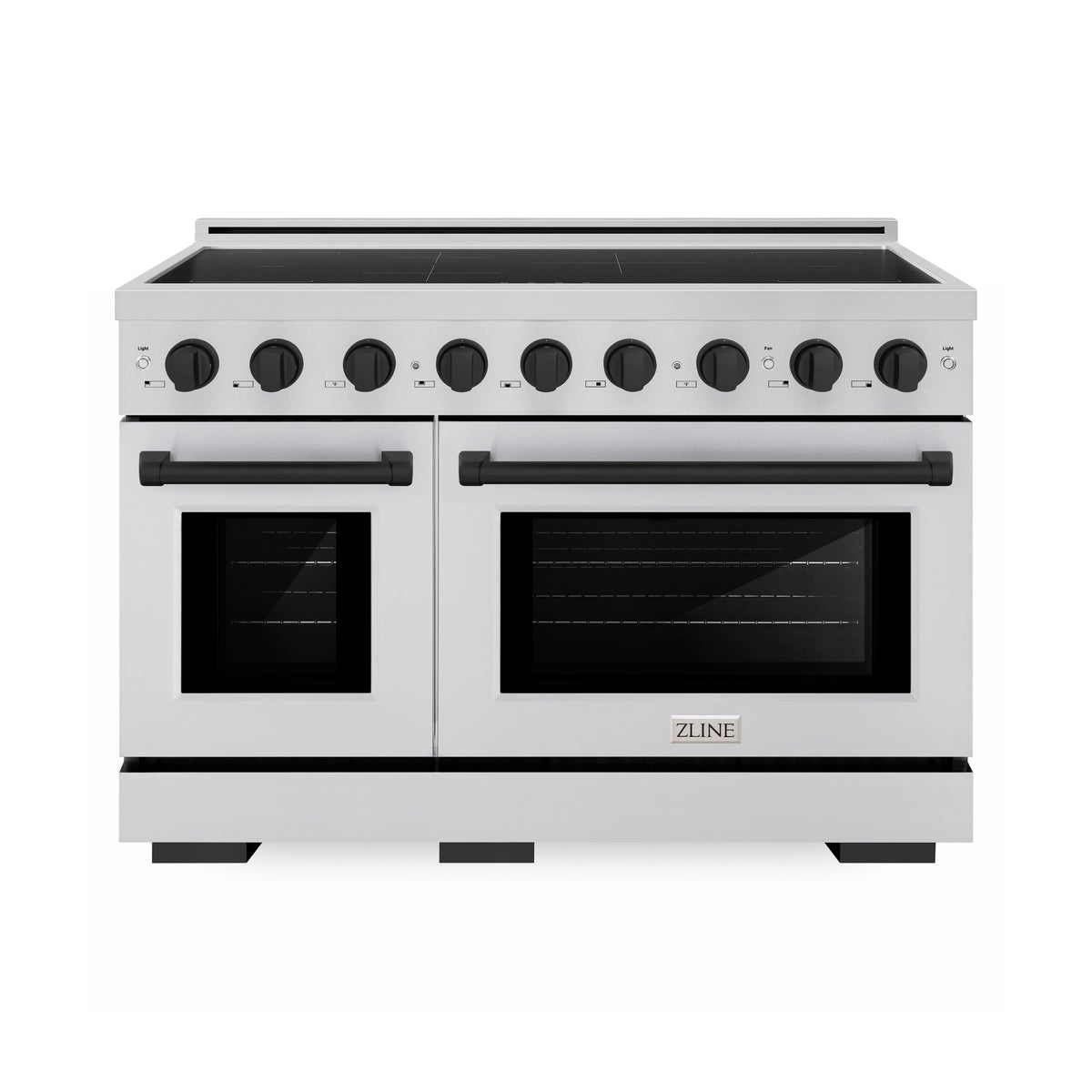 ZLINE - Autograph 48 in. 6.7 cu. ft. Paramount Freestanding Induction Range with 7 Element Cooktop & Matte Black Accents - Stainless Steel