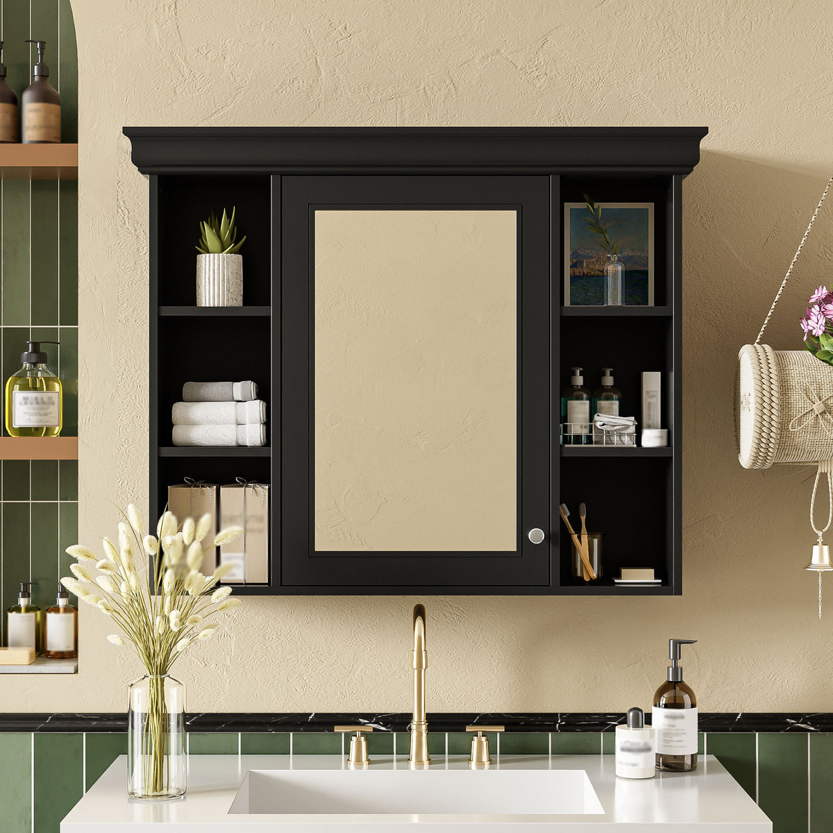 Wall Mounted Bathroom Storage Cabinet With Mirror Door