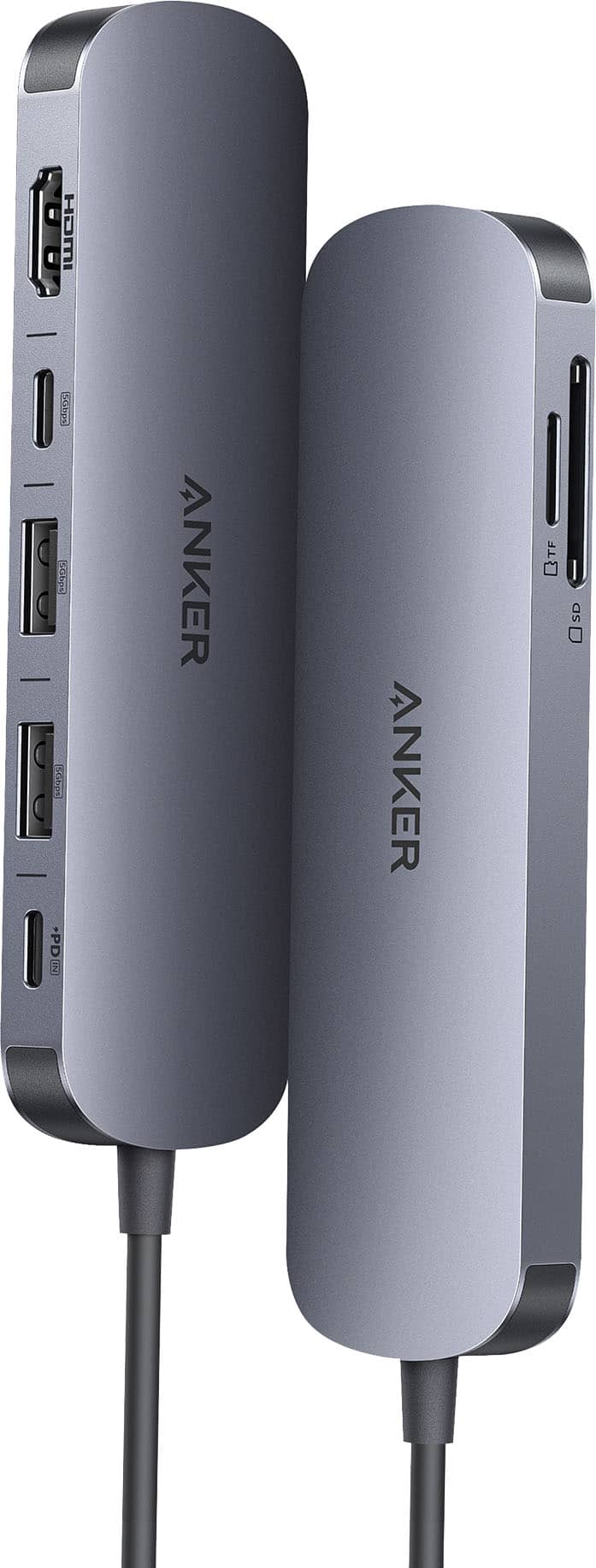 Anker - Nano USB-C Hub (7-in-1, 4K HDMI) - Gray