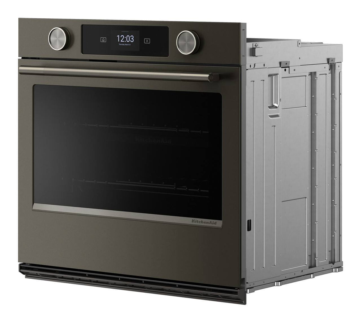 KitchenAid - 30" Smart Built-In Single Electric Wall Oven with Intelligent Cooking Camera - Black Ore
