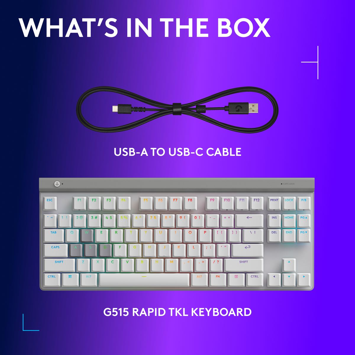 Logitech - G515 RAPID TKL Wired Mechanical Analog Low-Profile Switch Gaming Keyboard with LIGHTSYNC RGB - White