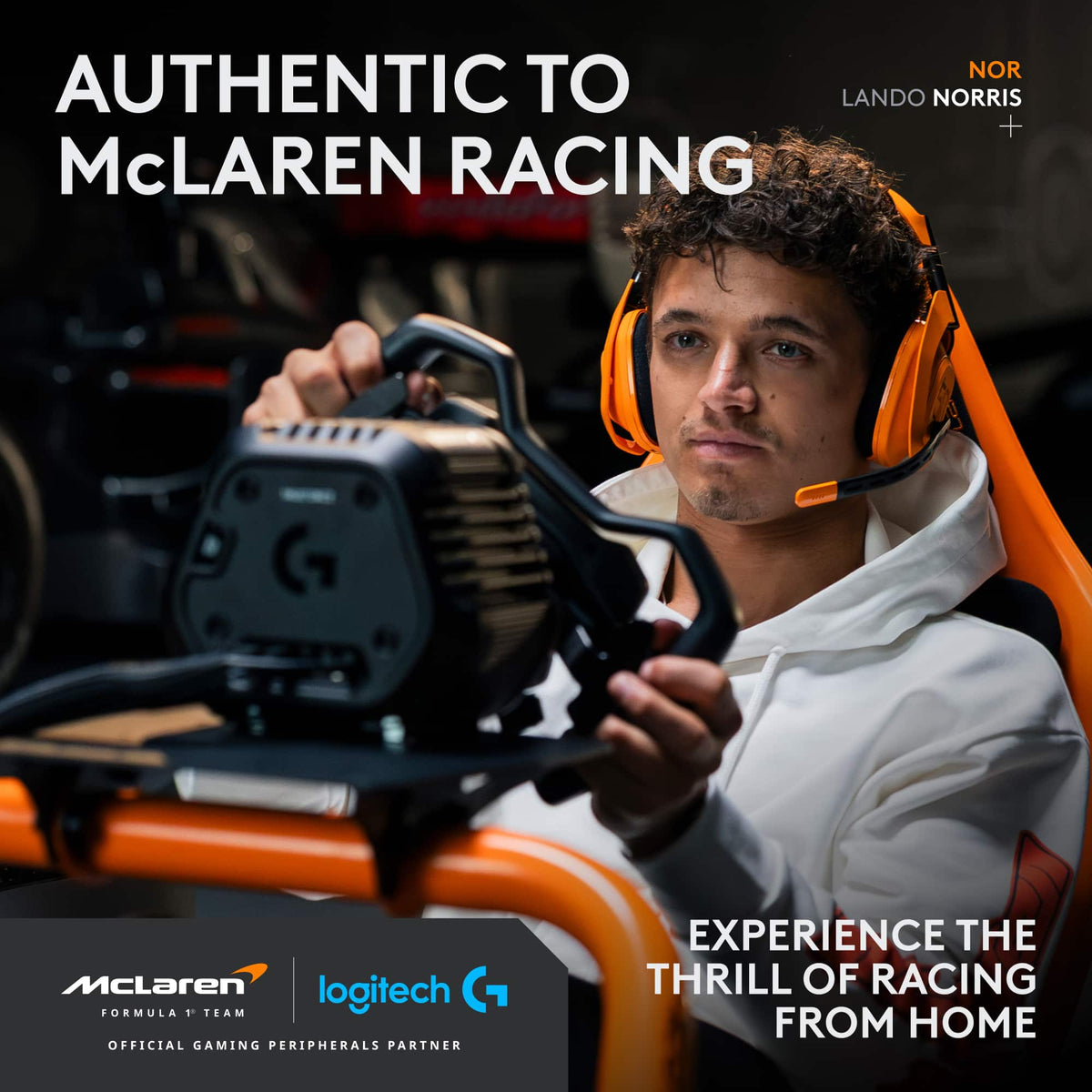 Logitech - RS Formula Wheel McLaren Racing Edition Gaming Sim Racing Wheel for PC, Xbox, PlayStation - Black