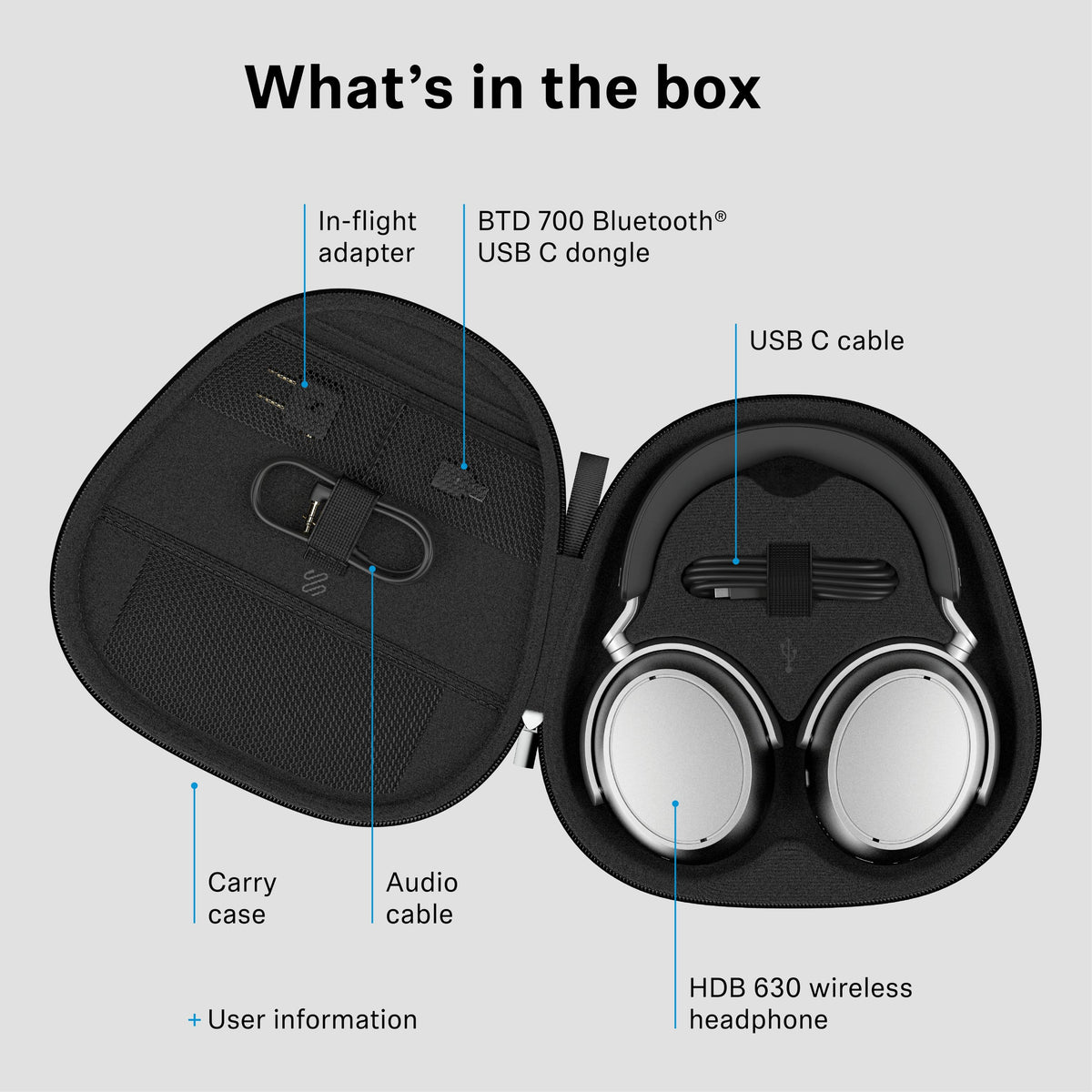 Sennheiser - HDB 630 Around-the-ear Bluetooth Wireless Headphones - Silver