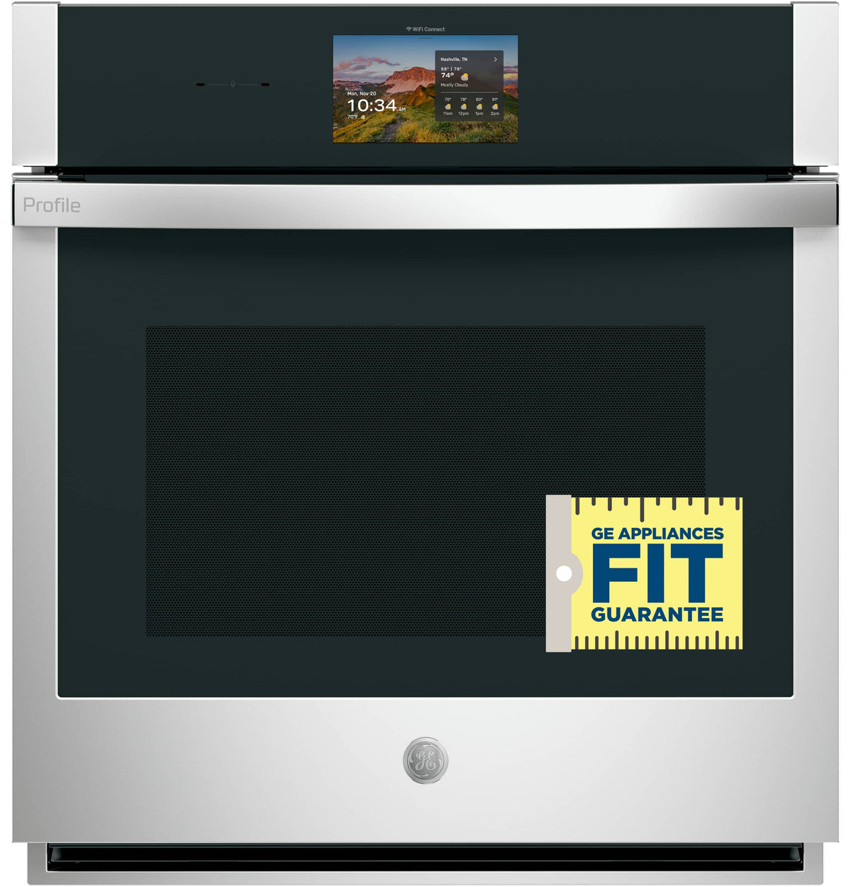 GE Profile - 30" Smart Built-In Single Electric Convection Wall Oven with No Preheat Air Fry and Precision Cooking - Stainless Steel