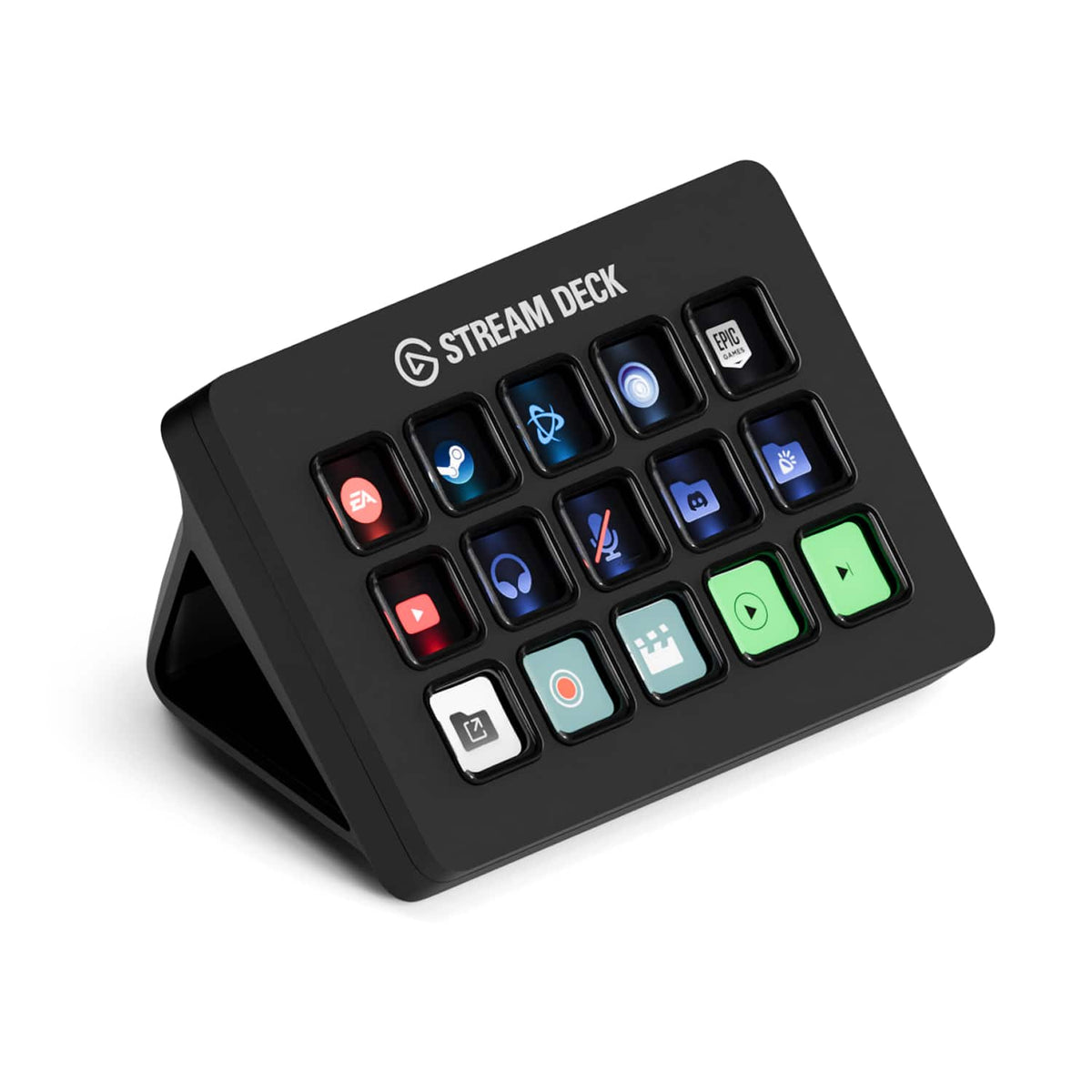Elgato - Stream Deck MK.2 Full-size Wired USB Keypad with 15 Customizable LCD keys and Interchangeable Faceplate - Black