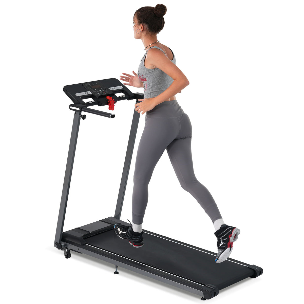 Cinta de andar plegable para casa con inclinación de 0.5 a 7.5 mph - Negro