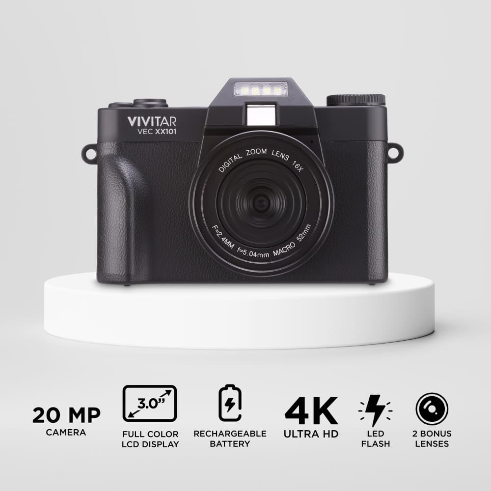 Vivitar - VECXX101 4K Digital Camera - Black