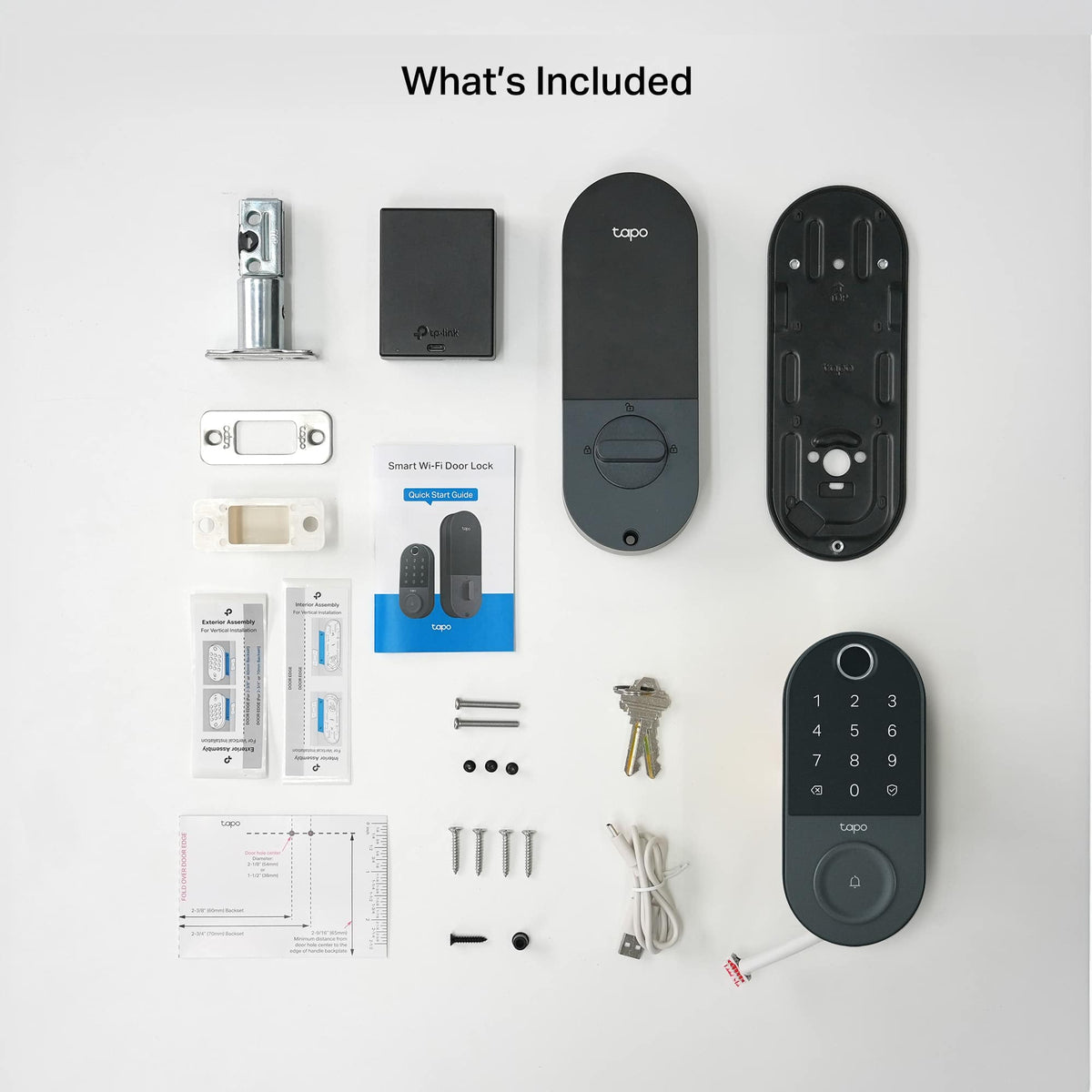 TP-Link - Tapo DL110 Smart Wi-Fi Deadbolt Lock - Lock/Unlock using Keypad, App, or Fingerprint Recognition - Replaces Most Locks - Black