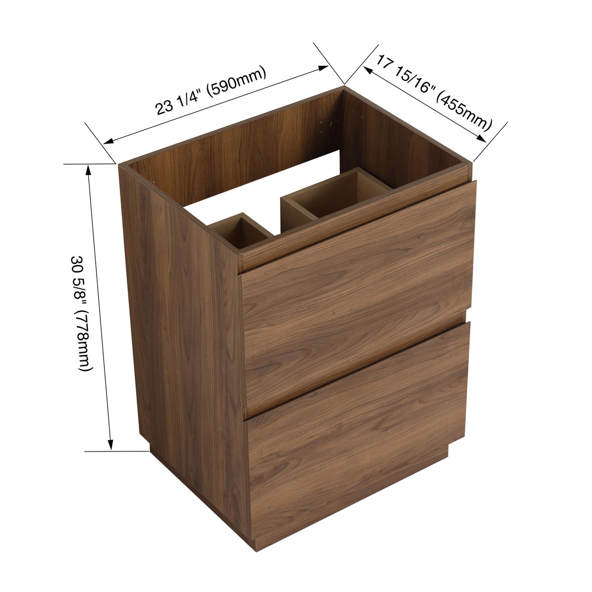 Mueble de baño moderno independiente con doble cajón