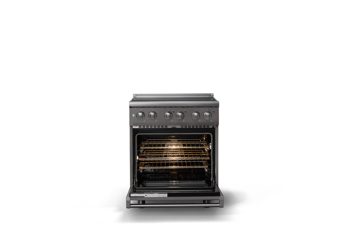 Viking - 30 in. Wide 4 Elements Pro 5 Series 4.7 Cu. Ft. Freestanding Electric Convection Range - Damascus Gray