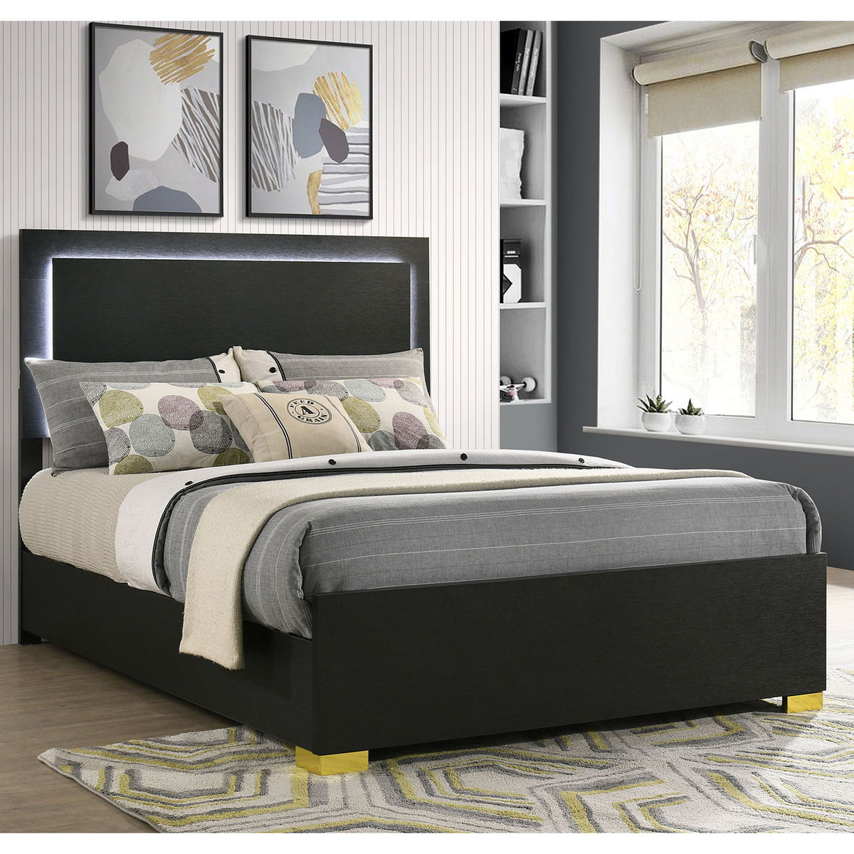 Jeremiah - LED Panel Bed With Touch Controlled Lighting