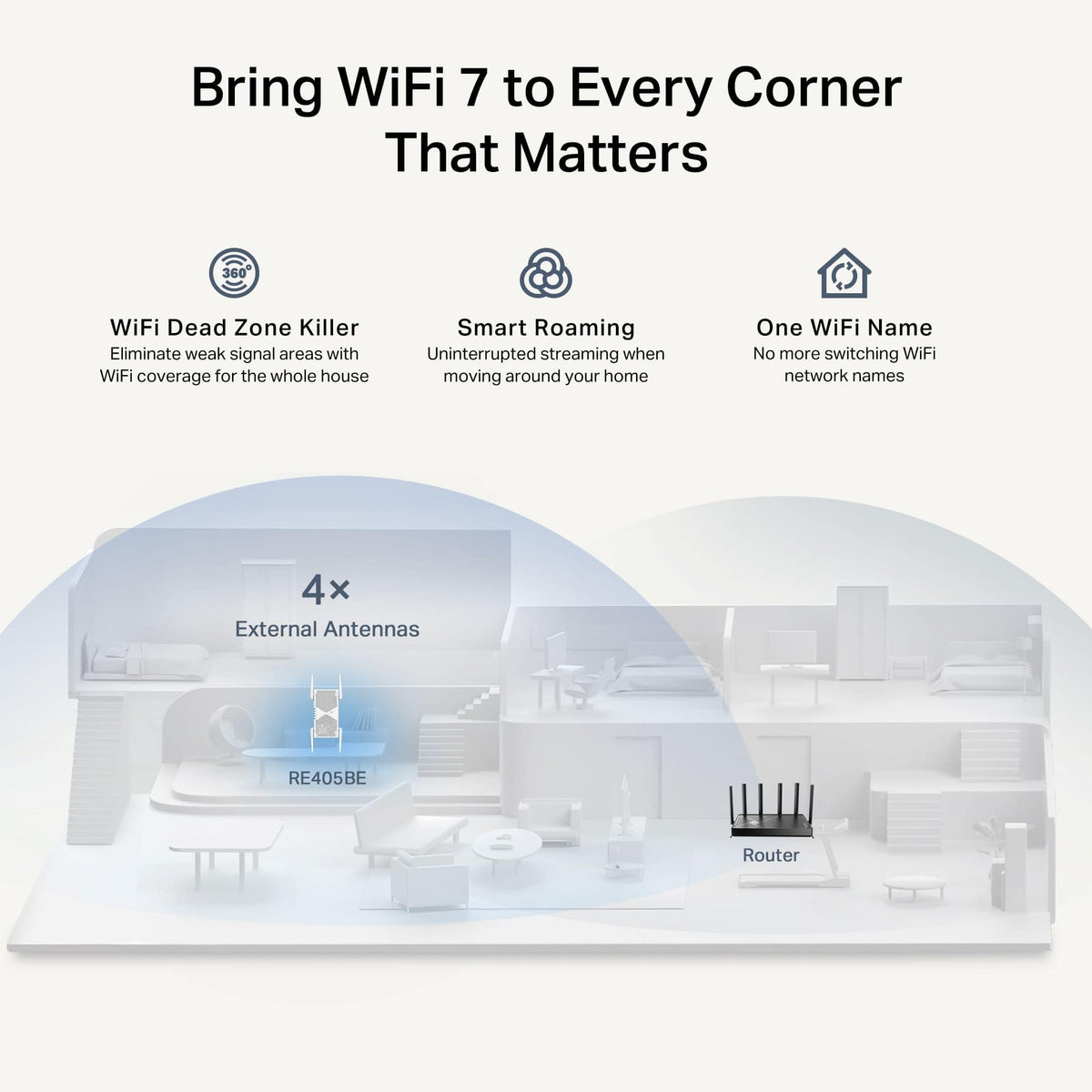 TP-Link - BE6500 Wi-Fi 7 Range Extender - White
