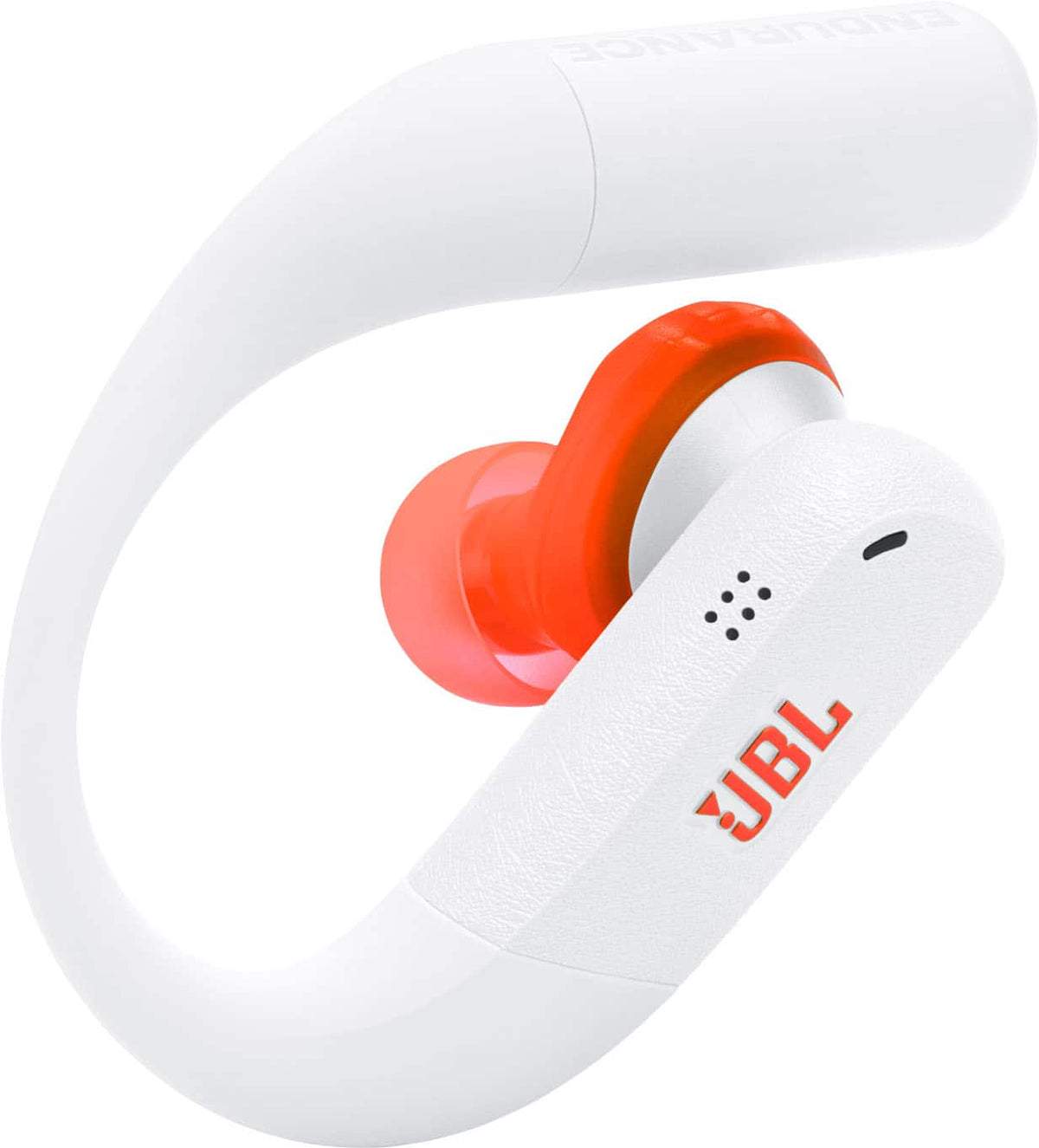 JBL - Endurance Peak 4 - TRUE Wireless Bluetooth Noise Cancelling Sport In-Ear Earbuds - 2027 - White / Orange