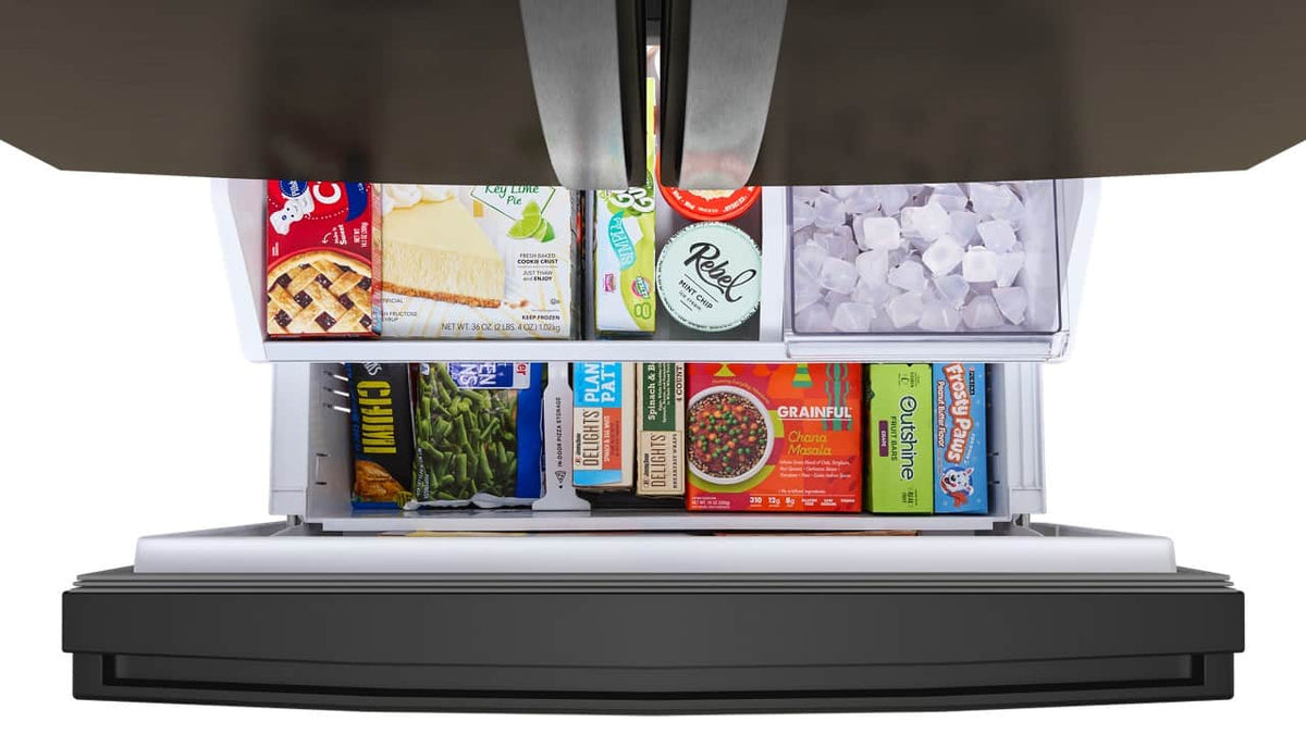 Whirlpool - 36 in. Wide 24 cu. ft. 3-Door French Door Counter Depth Refrigerator - Black Stainless Steel