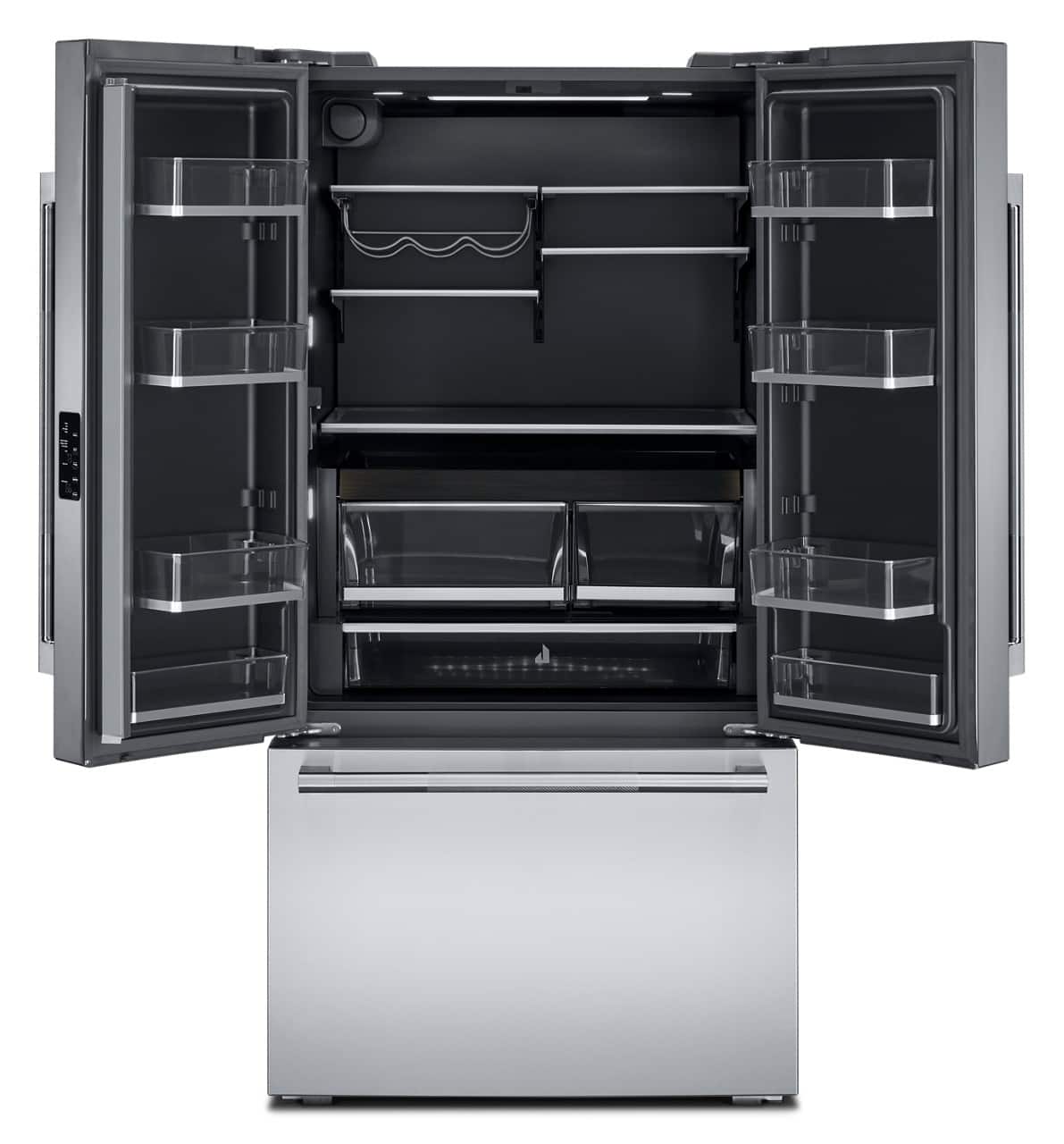 JennAir - Rise 24.8 Cu. Ft. French Door Counter-Depth Refrigerator with Internal Dispenser - Stainless Steel