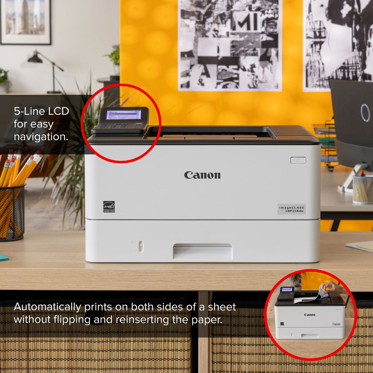 Canon - imageCLASS LBP246dw Wireless Black-and-White Laser Printer - White