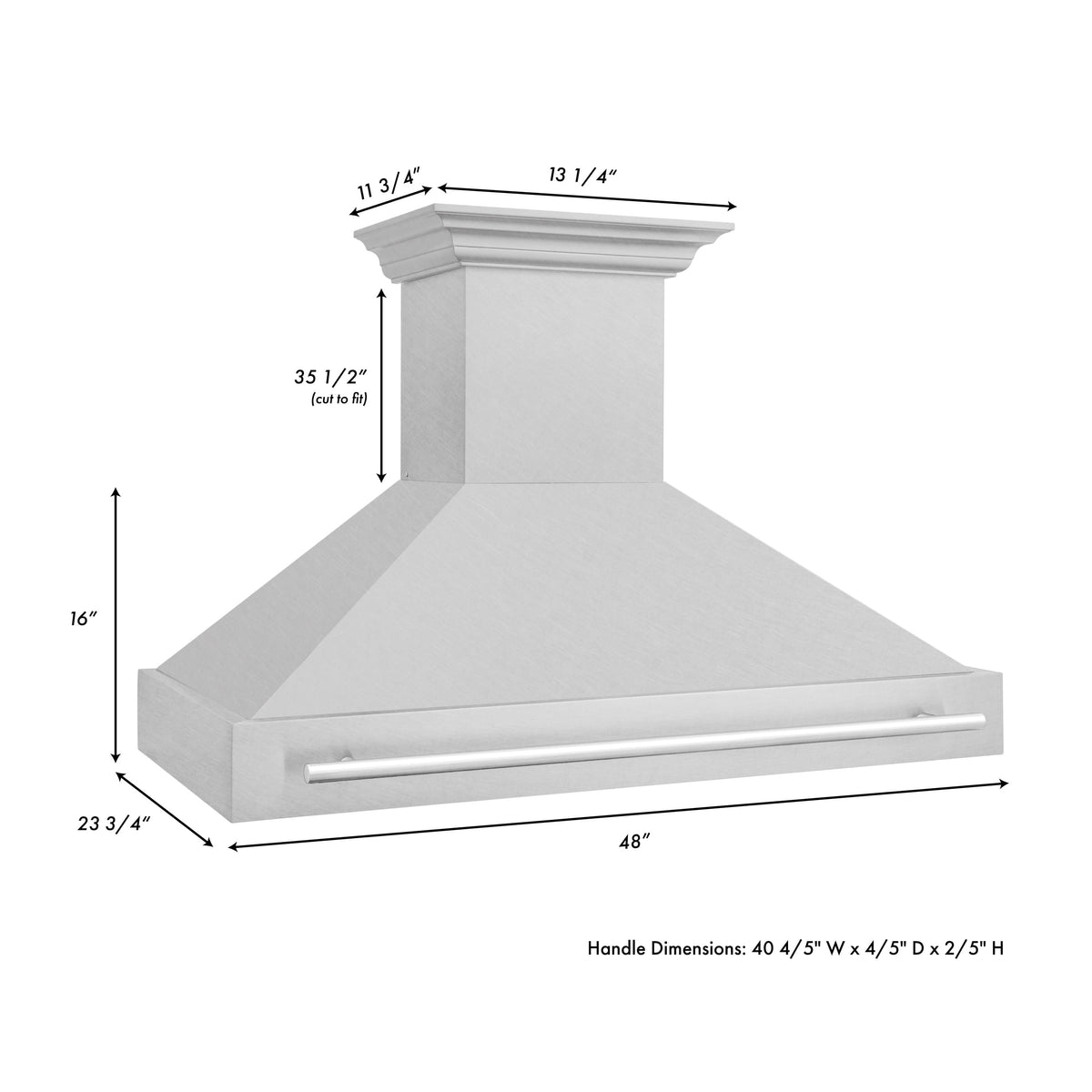 ZLINE - 48 inches - Externally Vented - Wall Range Hood - Stainless Steel