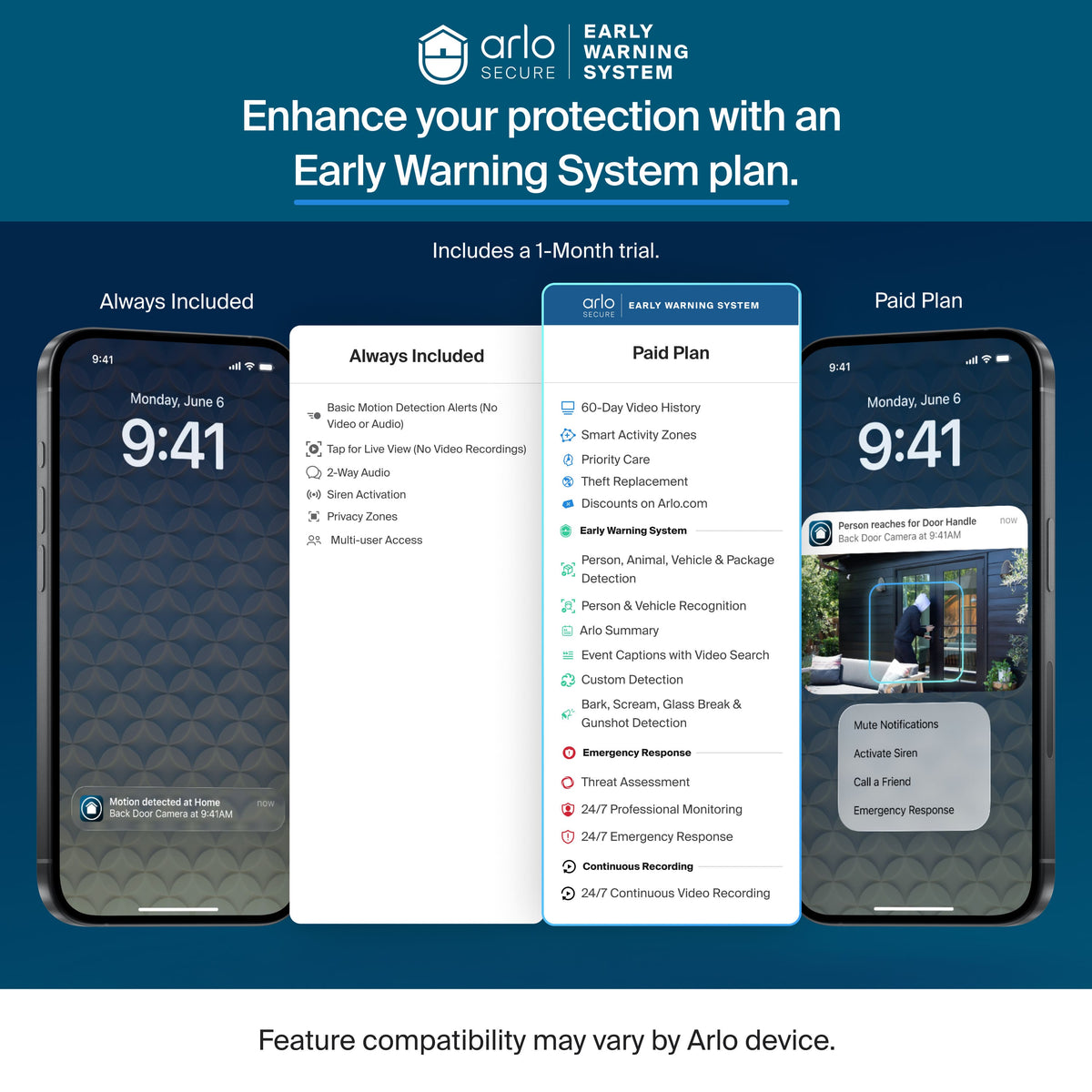 Arlo - Pro Outdoor Security Camera (6th Gen, 2025 Release) - Wireless, Rechargeable Battery with Charging Station, 3-Cam - White