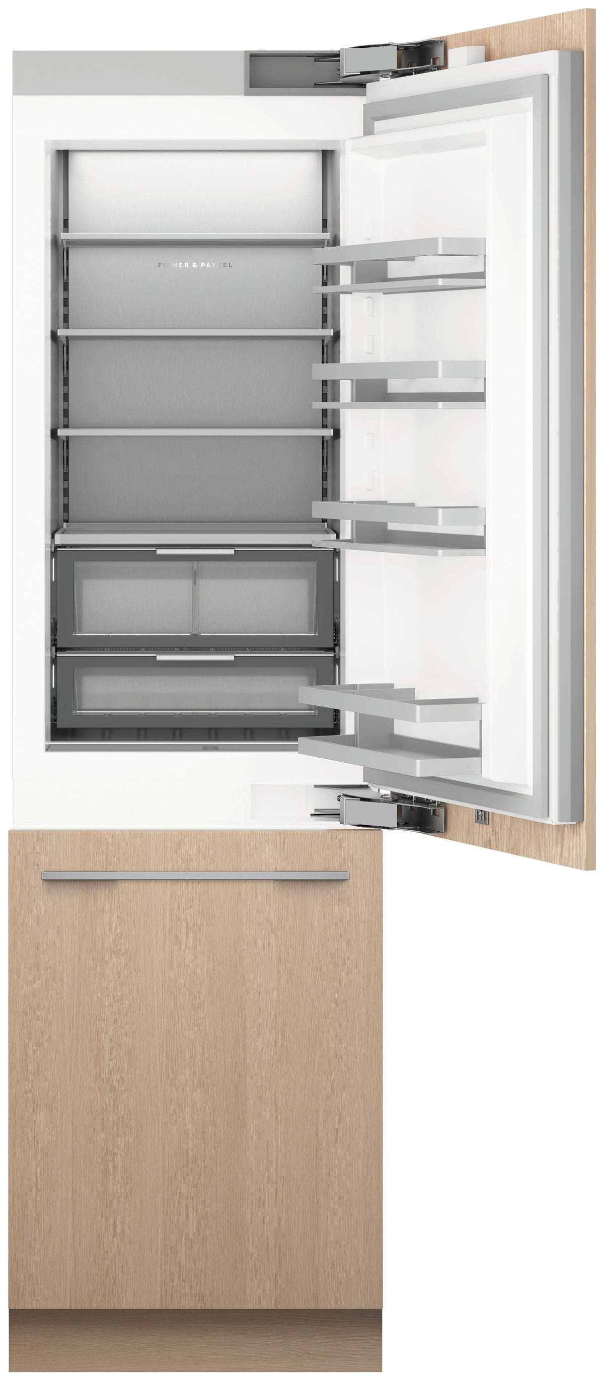 Fisher & Paykel - 24 in. Wide 12.1 cu. Ft Column Bottom Mount Refrigerator Freezer Panel Ready Ice and Water LH - Custom Panel Ready