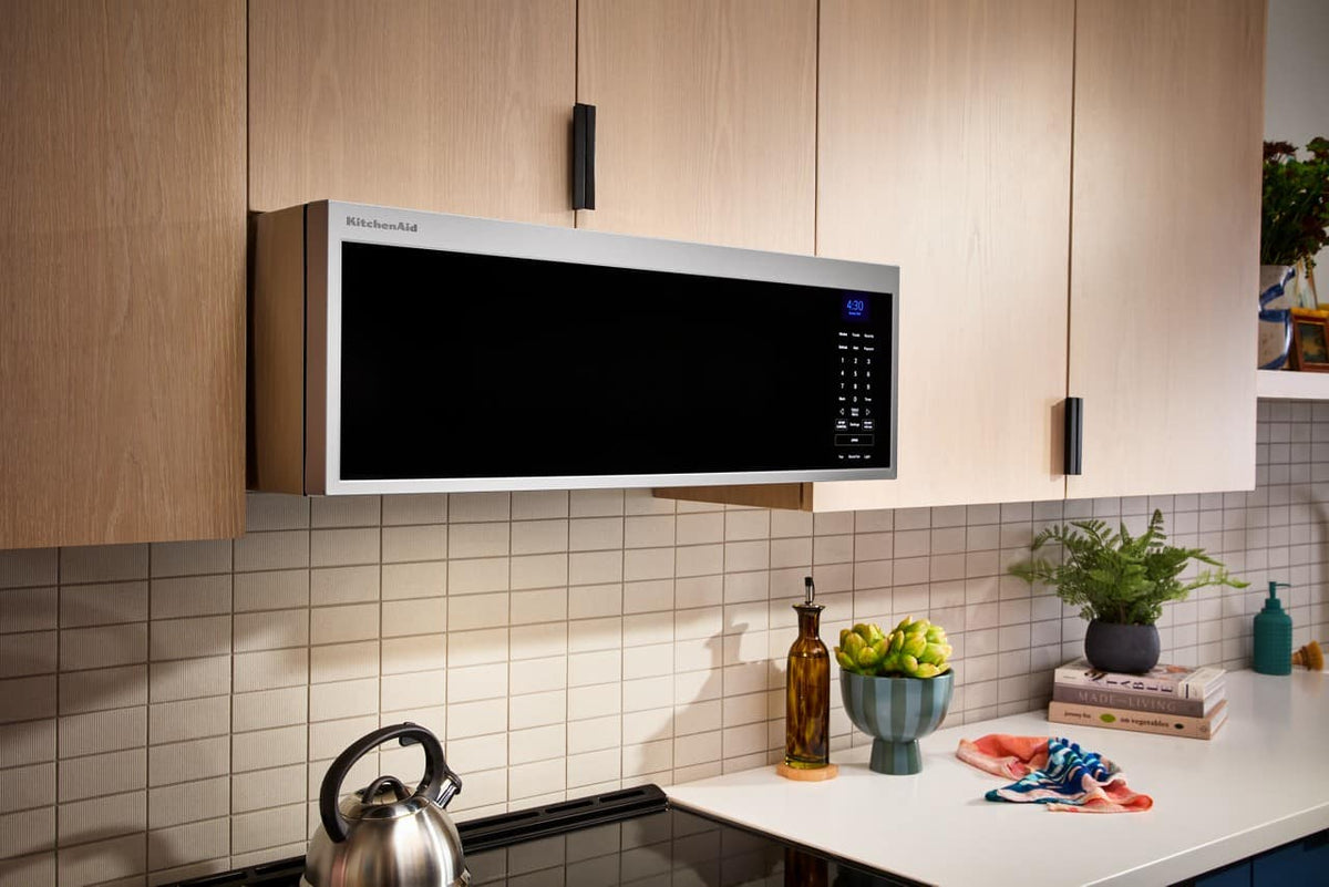 KitchenAid - 1.1 Cu. Ft. Low Profile Over-the-Range Smart Microwave with Sensor Cooking and Dual Fan Ventilation - Stainless Steel Fingerprint Resistant