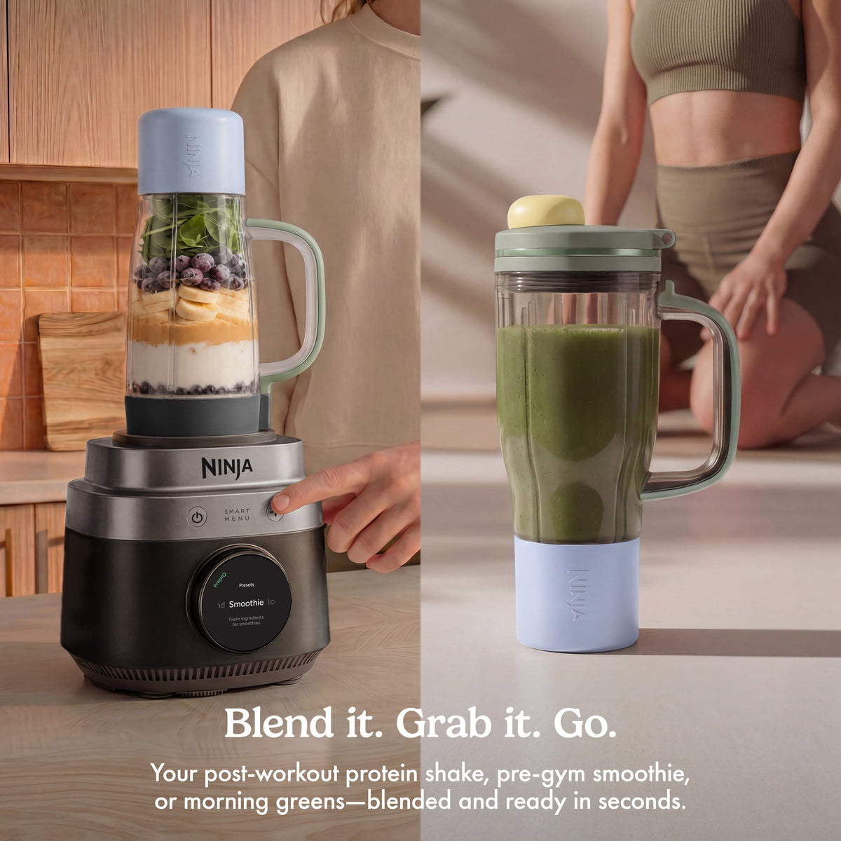 Ninja - CrushBOSS Intelligent 3-in-1 Blender, Tumbler, & Food Processor Combo - Onyx