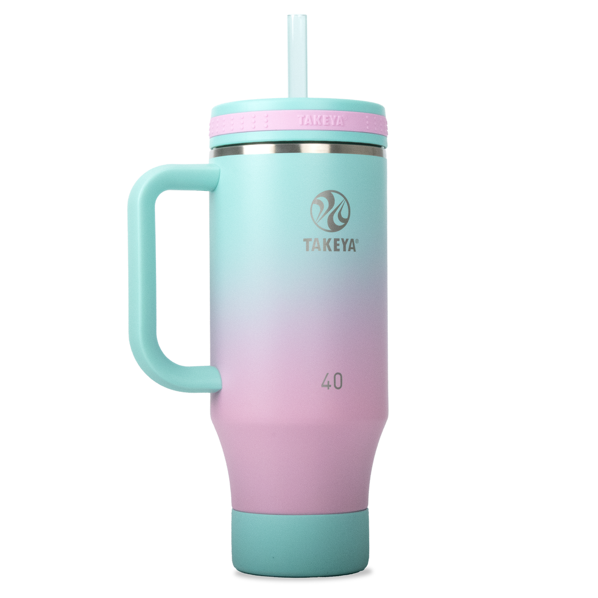 Takeya - 40-oz. Straw Tumbler with Handle - Ombre Dream