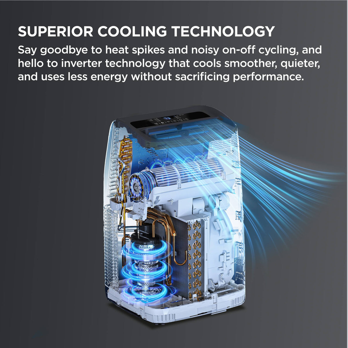 TCL - 450 Sq. Ft. 10,000 BTU Q-Series Ultra-Quiet Dual Hose Inverter Smart Portable Air Conditioner - White