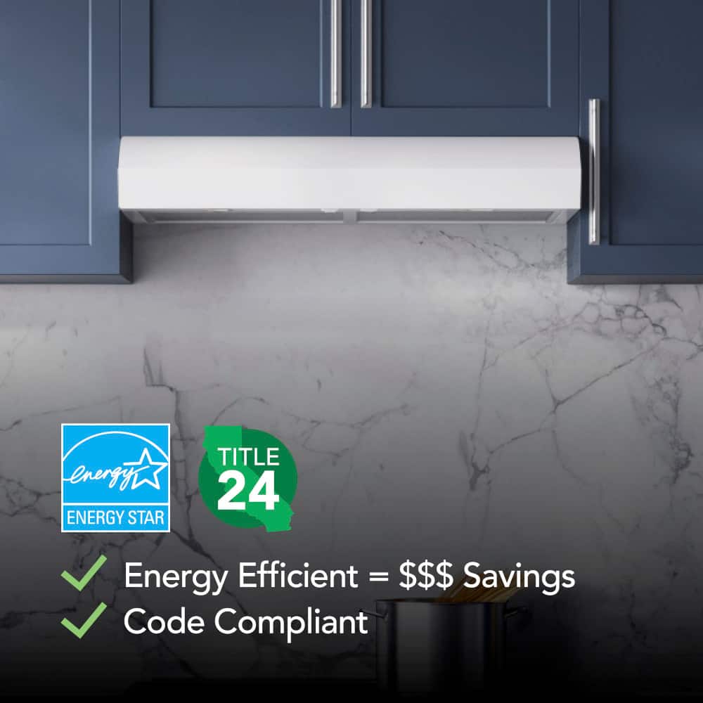Broan - 30 inches - Convertible - Under cabinet Range Hood - White