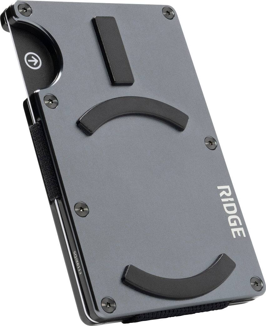 The Ridge Wallet - Gunmetal MagSafe Wallet Cash Strap - Silver