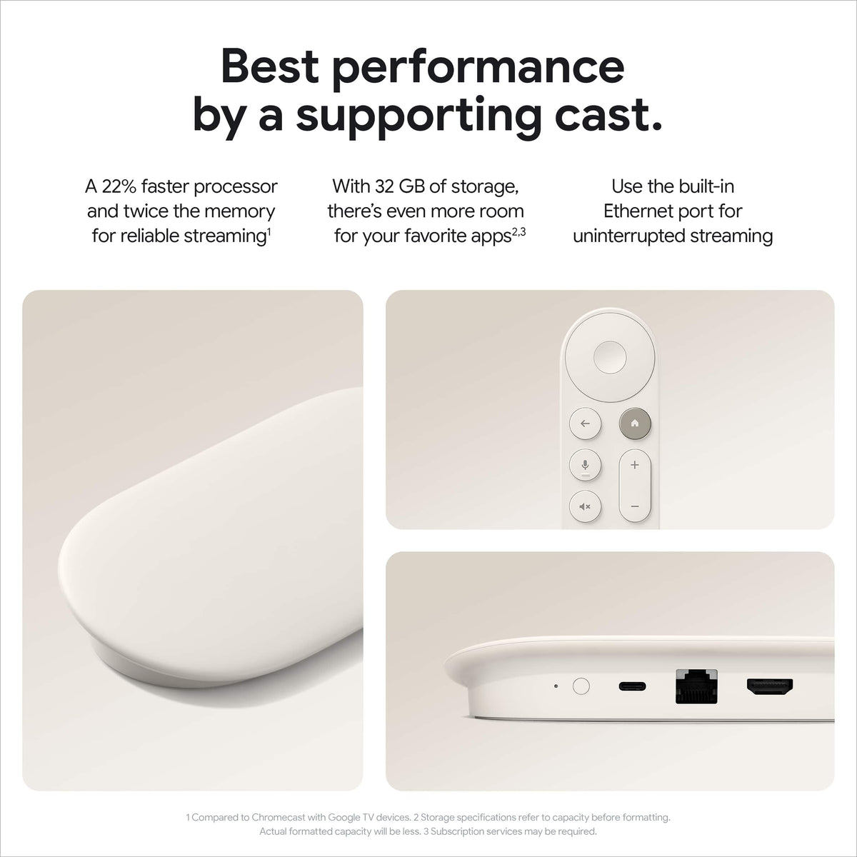 Google - TV Streamer 4K - Fast Streaming Device in 4K HDR - 32 GB of Storage - Porcelain