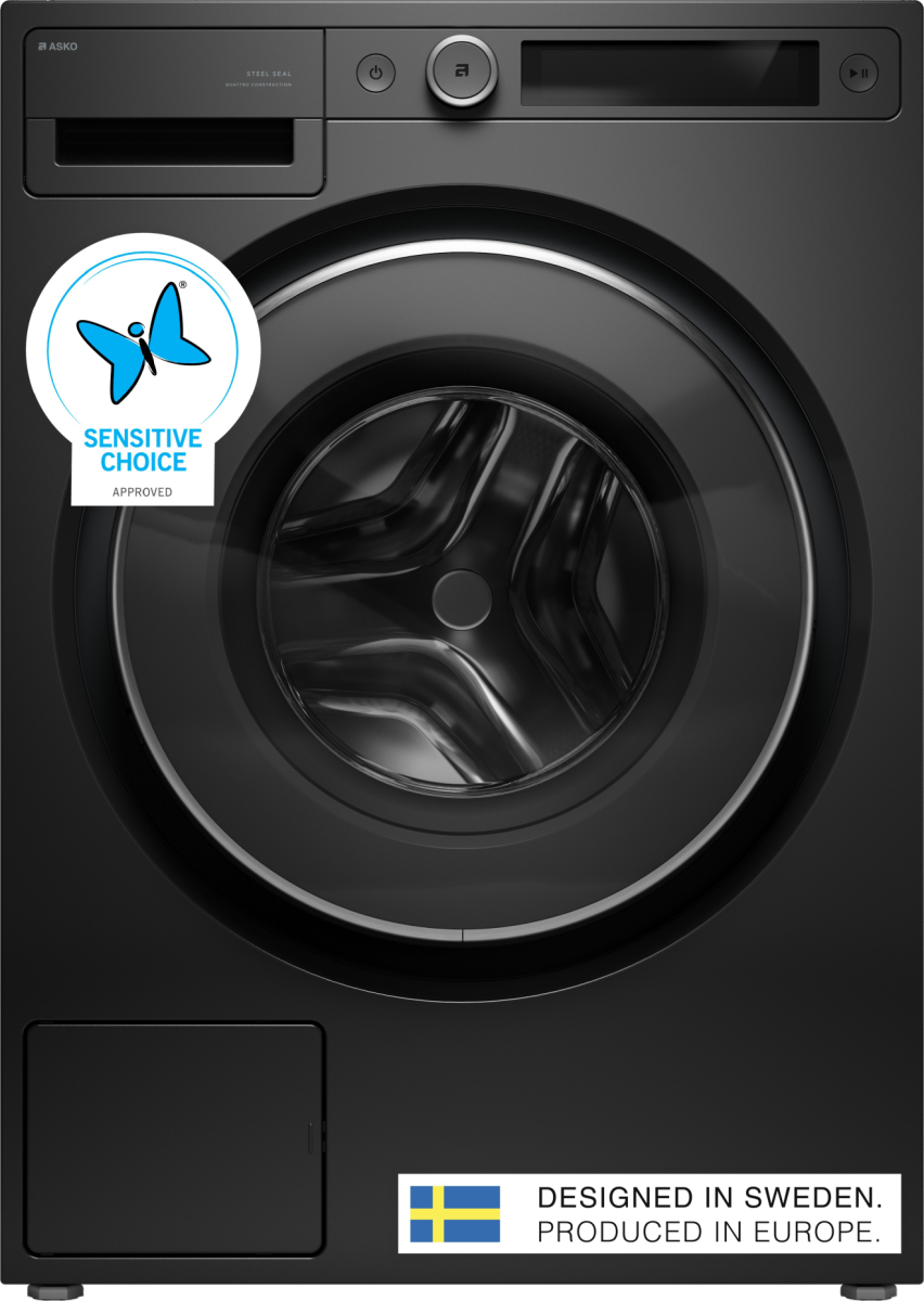 Asko - 2.8 Cu.Ft. High-Efficiency Front Load Washer, Auto Dose, Steel Seal, 24.3 lb capacity, 1400 RPM max spin, Stackable - Graphite Black