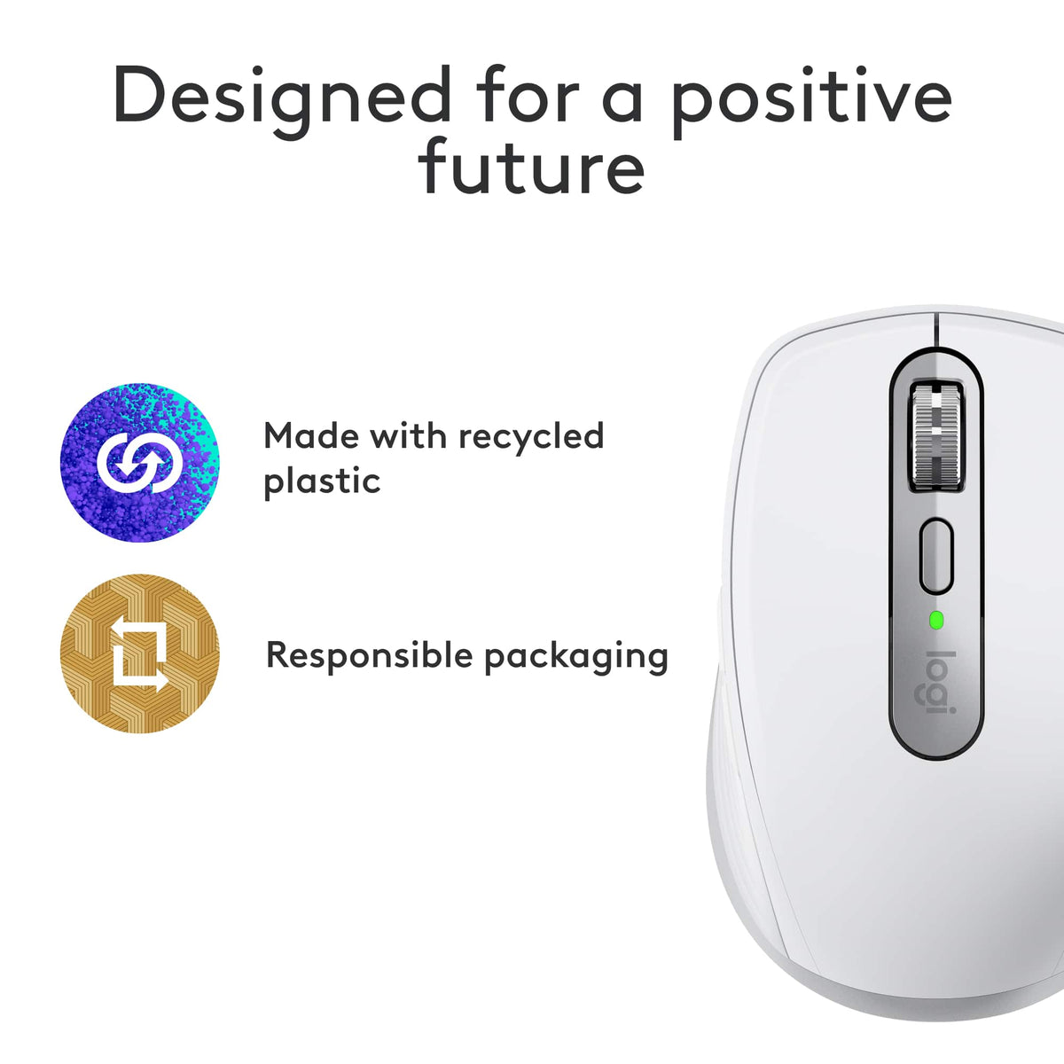 Logitech - MX Anywhere 3S for Mac Wireless Bluetooth Optical Fast Scrolling Mouse with Programmable Buttons - Wireless - Pale Gray
