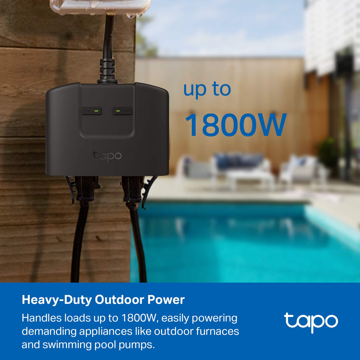 TP-Link - Tapo Smart Wi-Fi Outdoor Dual Plug - Control & Schedule Holiday Decorations & Outdoor Lights - Black