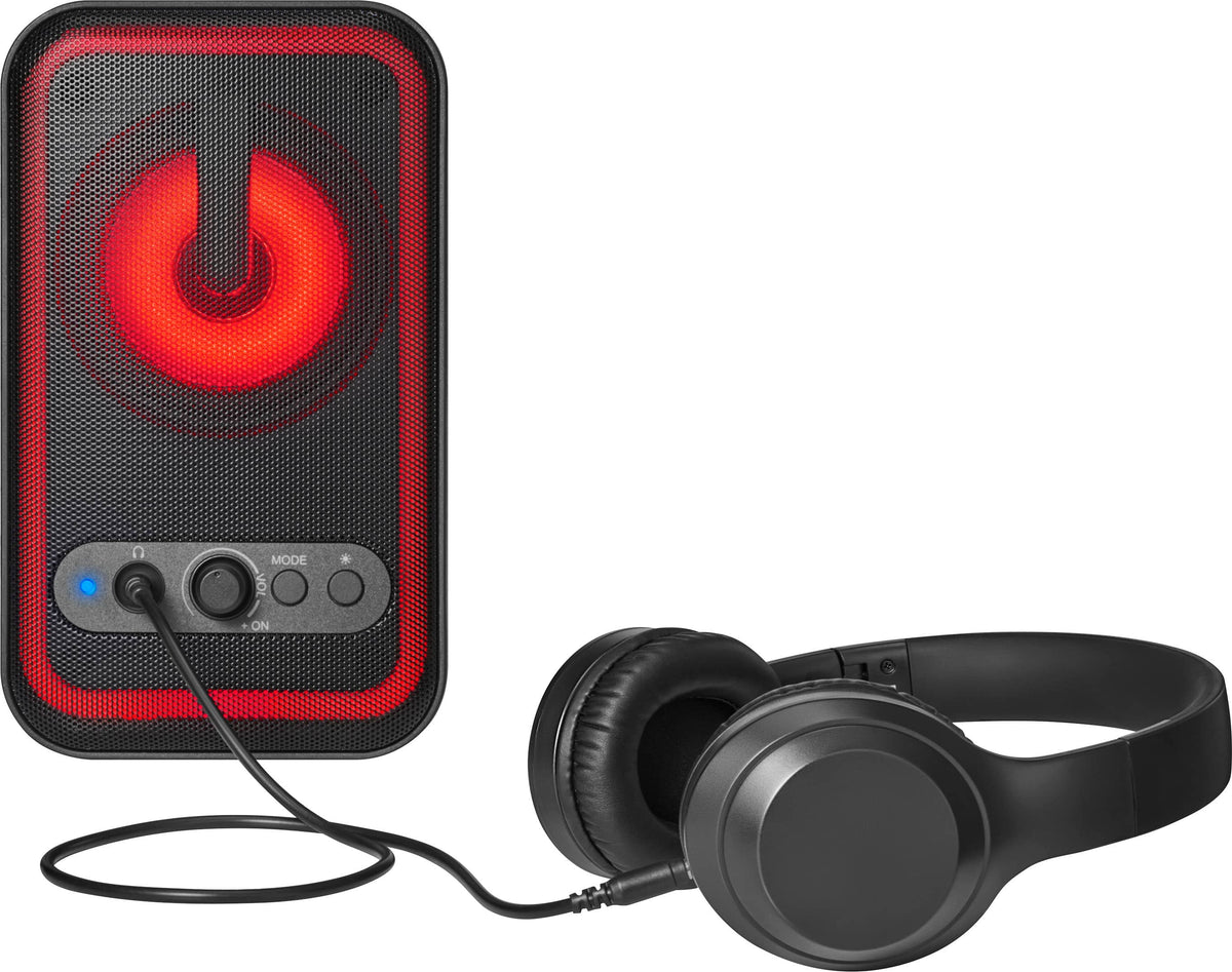 Insignia™ - 2.0 Bluetooth Computer Speakers with RGB Lighting (2-Piece) - Black
