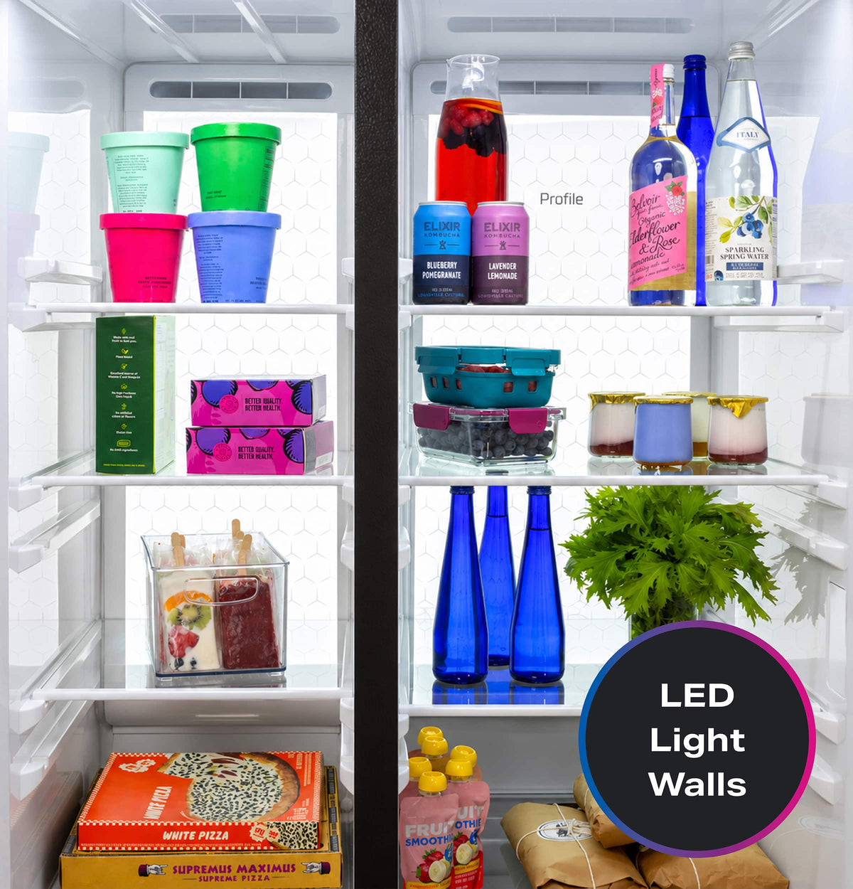 GE Profile - 36 in. Wide 23.5 Cu. Ft. Counter-Depth Side-By-Side Smart Refrigerator with Hands-Free AutoFill - Stainless Steel