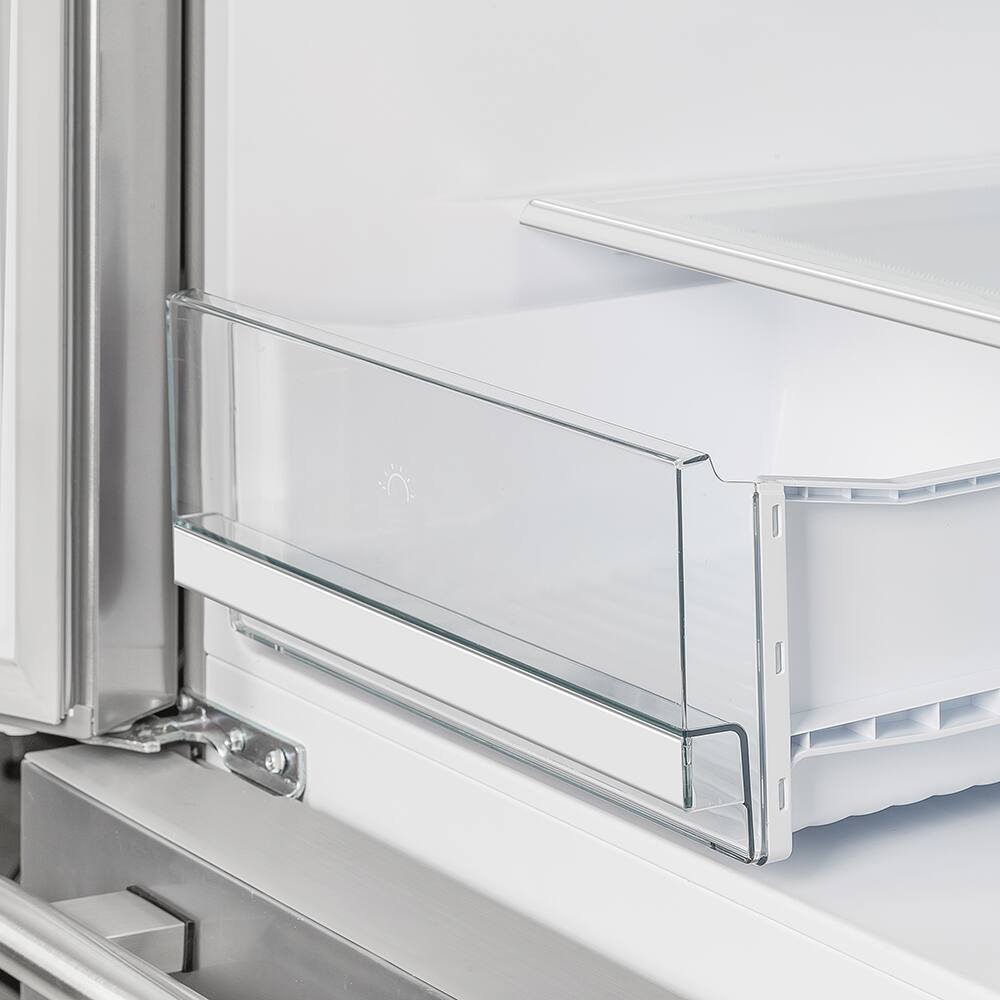 Forno Appliances - Moena 19.2 Cu. Ft. Built-In French Door Refrigerator with Decorative Trim Grill - Stainless Steel VCM