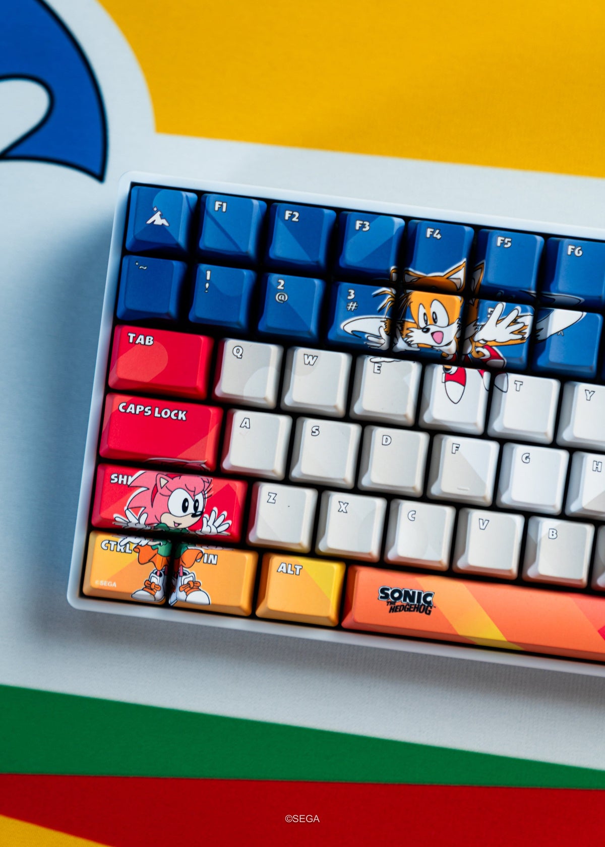 Higround - Basecamp 96+ 96% Wired Mechanical Lubed TTC Neptune Switch Gaming Keyboard with RGB Backlighting - Sega - Classic Sonic